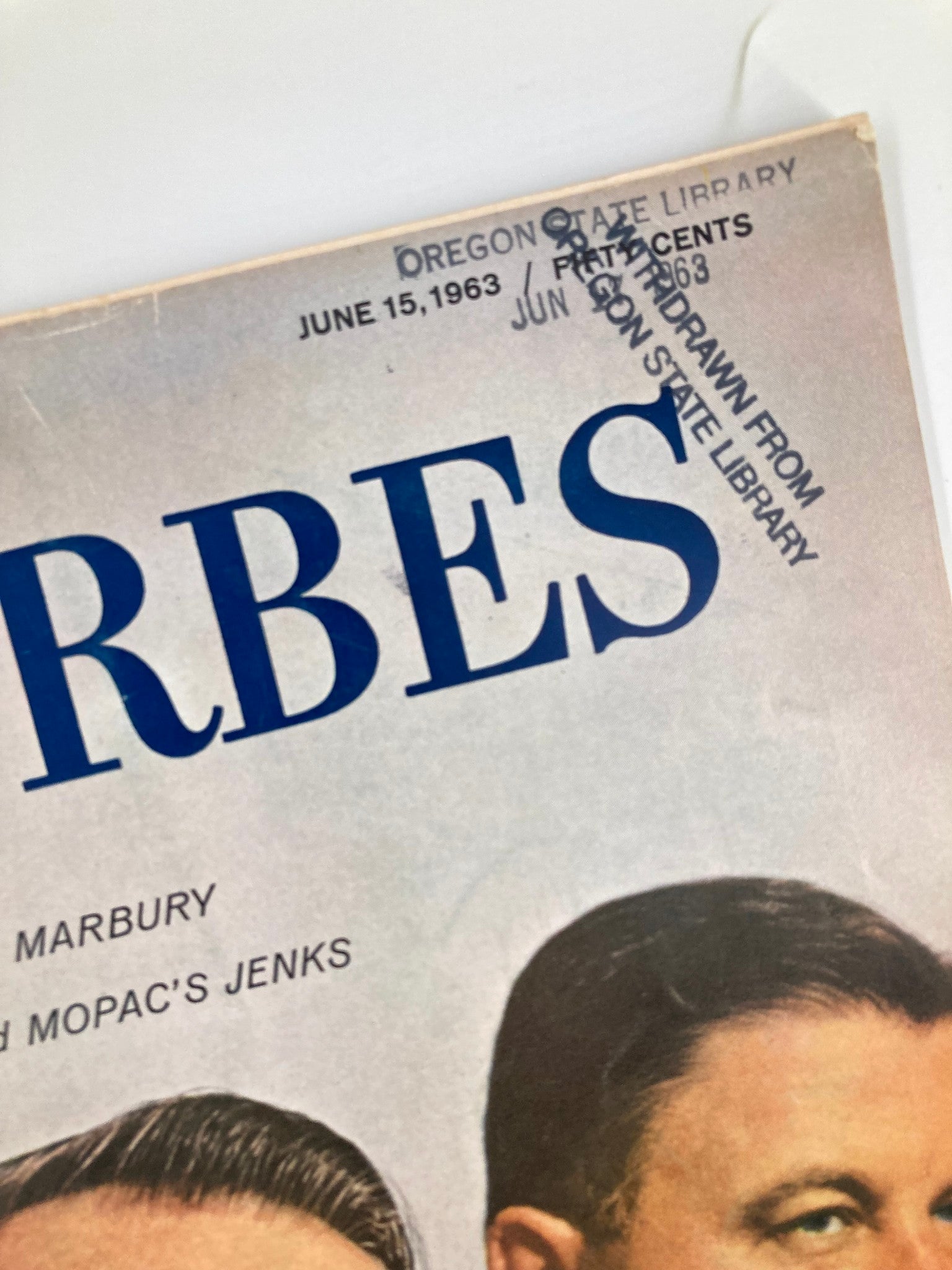 VTG Forbes Magazine June 15 1963 Marbury and Mopac's Jenks No Label