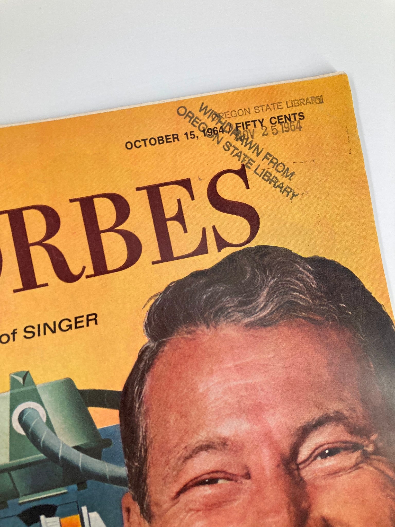 VTG Forbes Magazine October 15 1964 Donald P. Kircher of Singer No Label