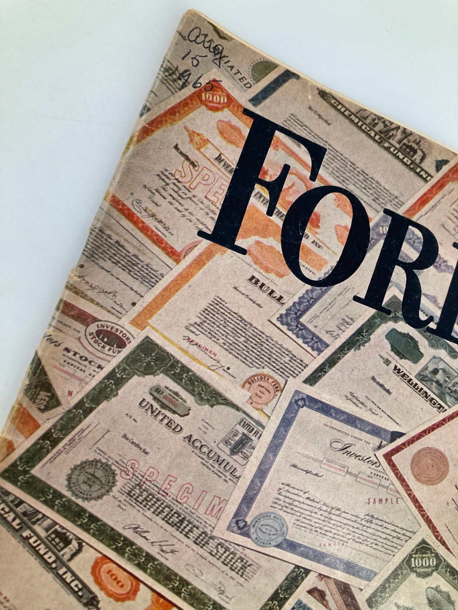 VTG Forbes Magazine August 15 1965 Investment Company Ratings No Label