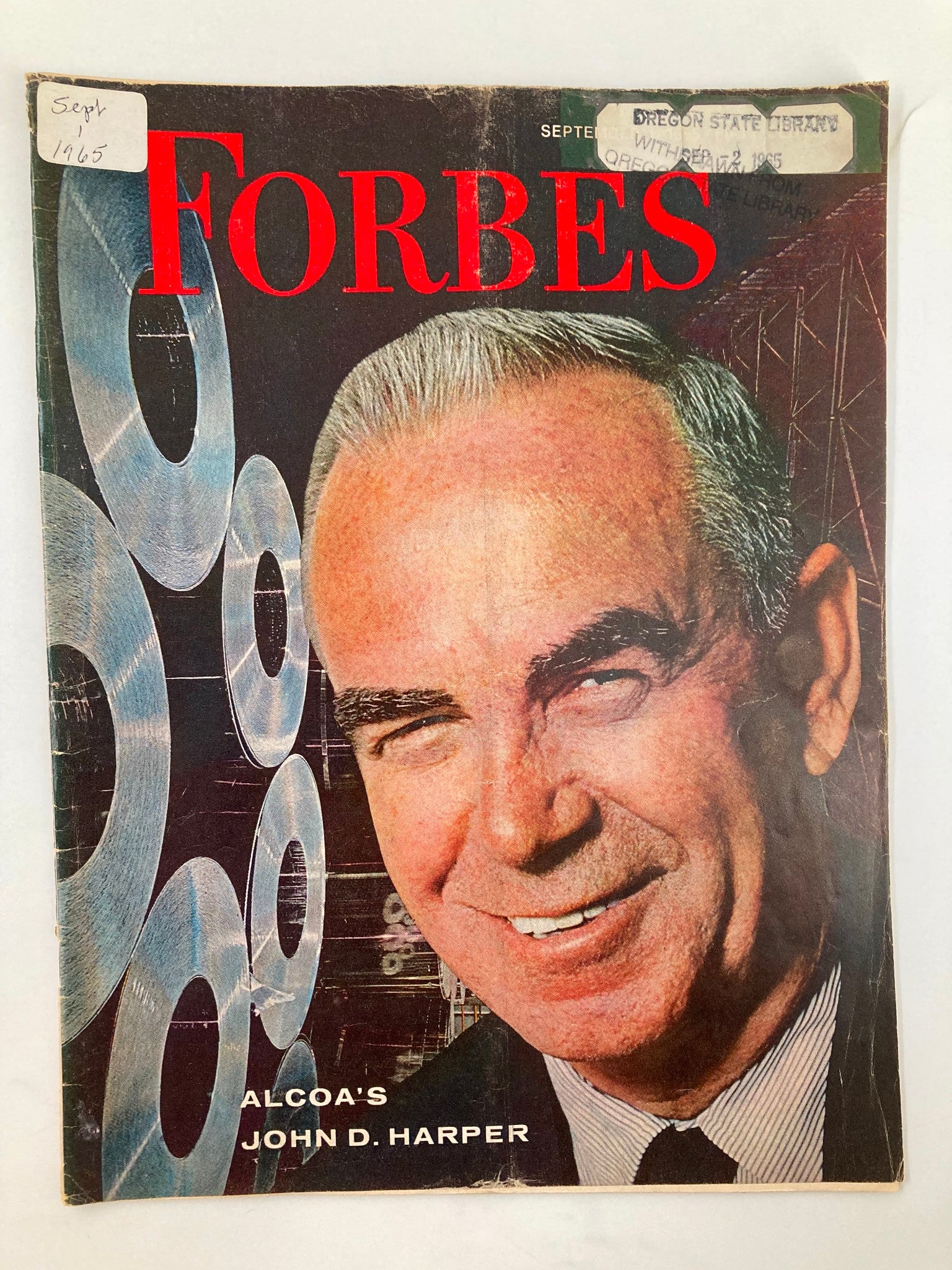 VTG Forbes Magazine September 1 1965 Alcoa's John D. Harper No Label