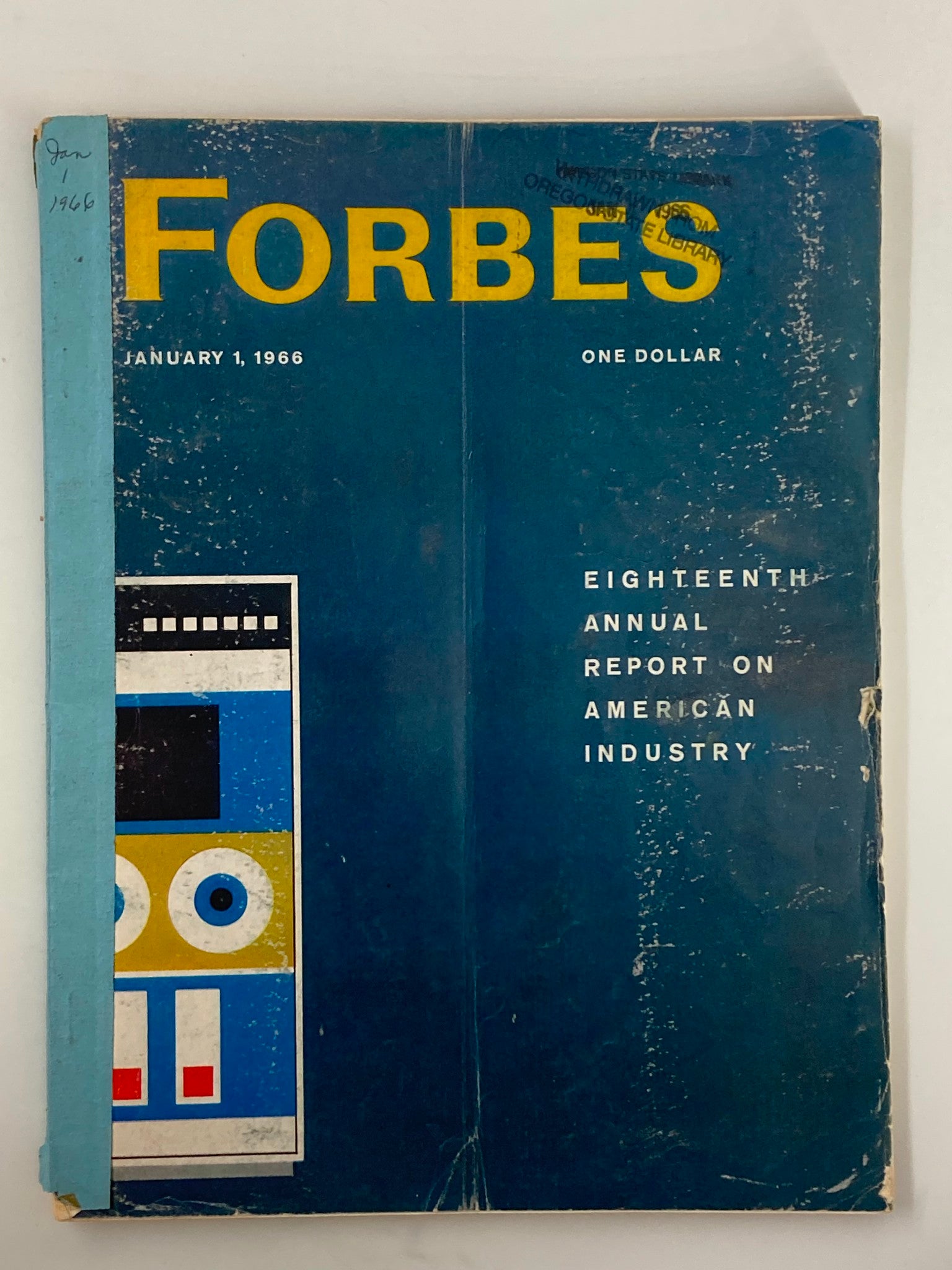 VTG Forbes Magazine January 1 1966 Annual Report on American Industry No Label