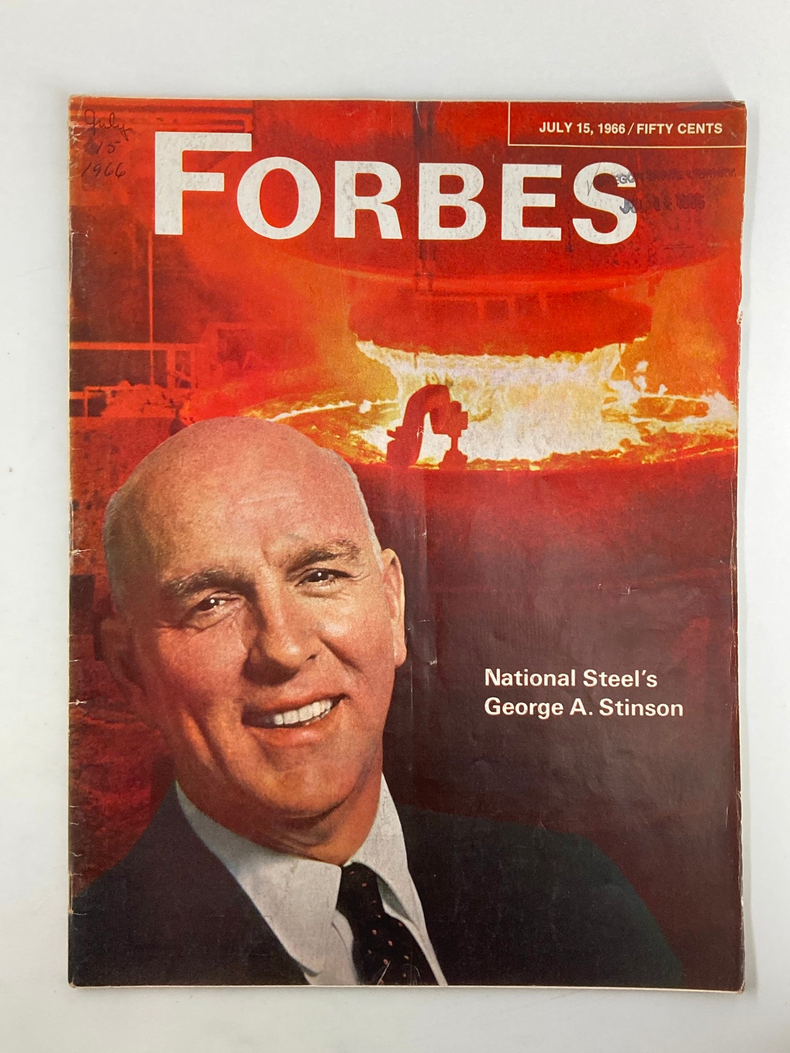 VTG Forbes Magazine July 15 1966 National Steel's George A. Stinson No Label