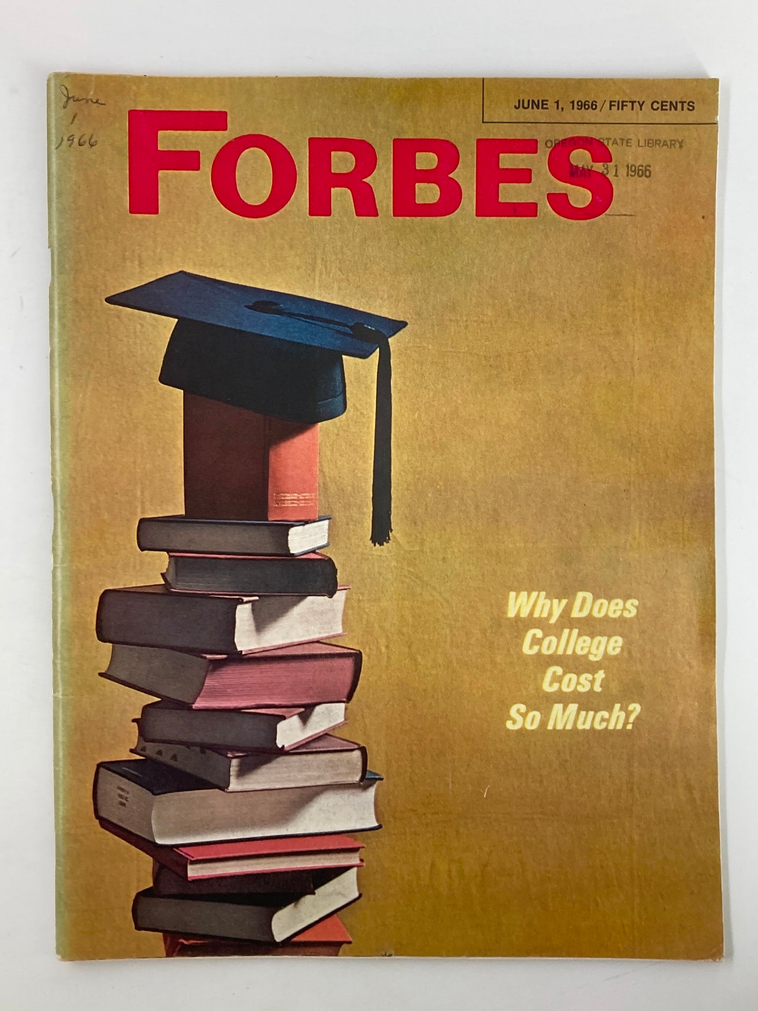 VTG Forbes Magazine June 1 1966 Why Does College Cost So Much? No Label