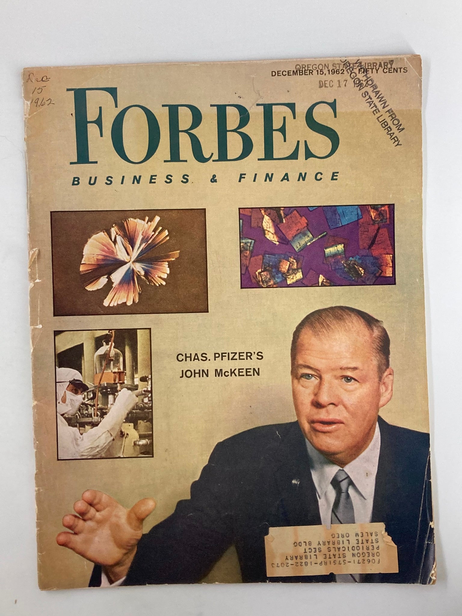 VTG Forbes Magazine December 15 1962 Chas. Pfizer's John McKeen