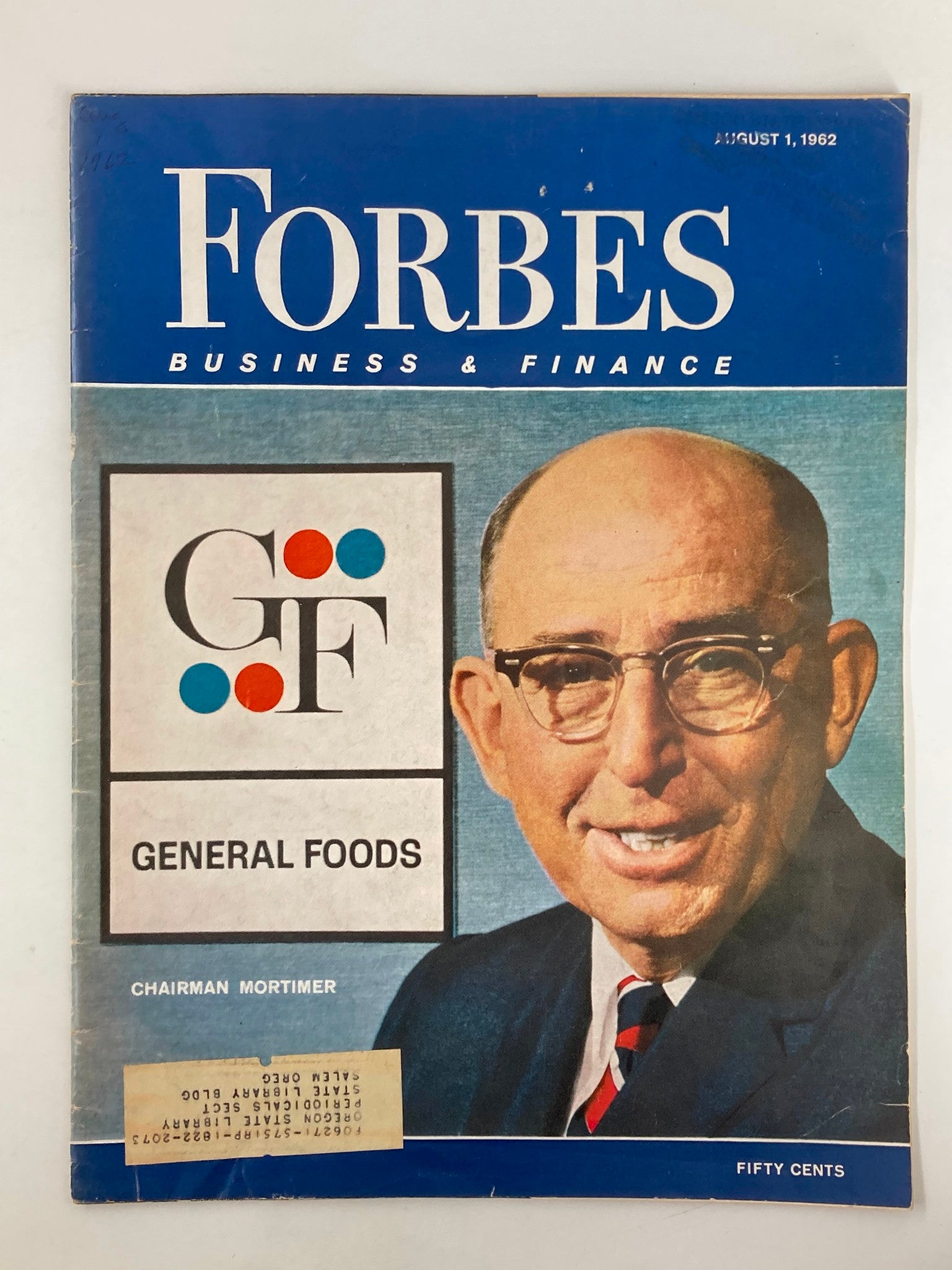 VTG Forbes Magazine August 1 1962 General Foods Chairman Charles G. Mortimer