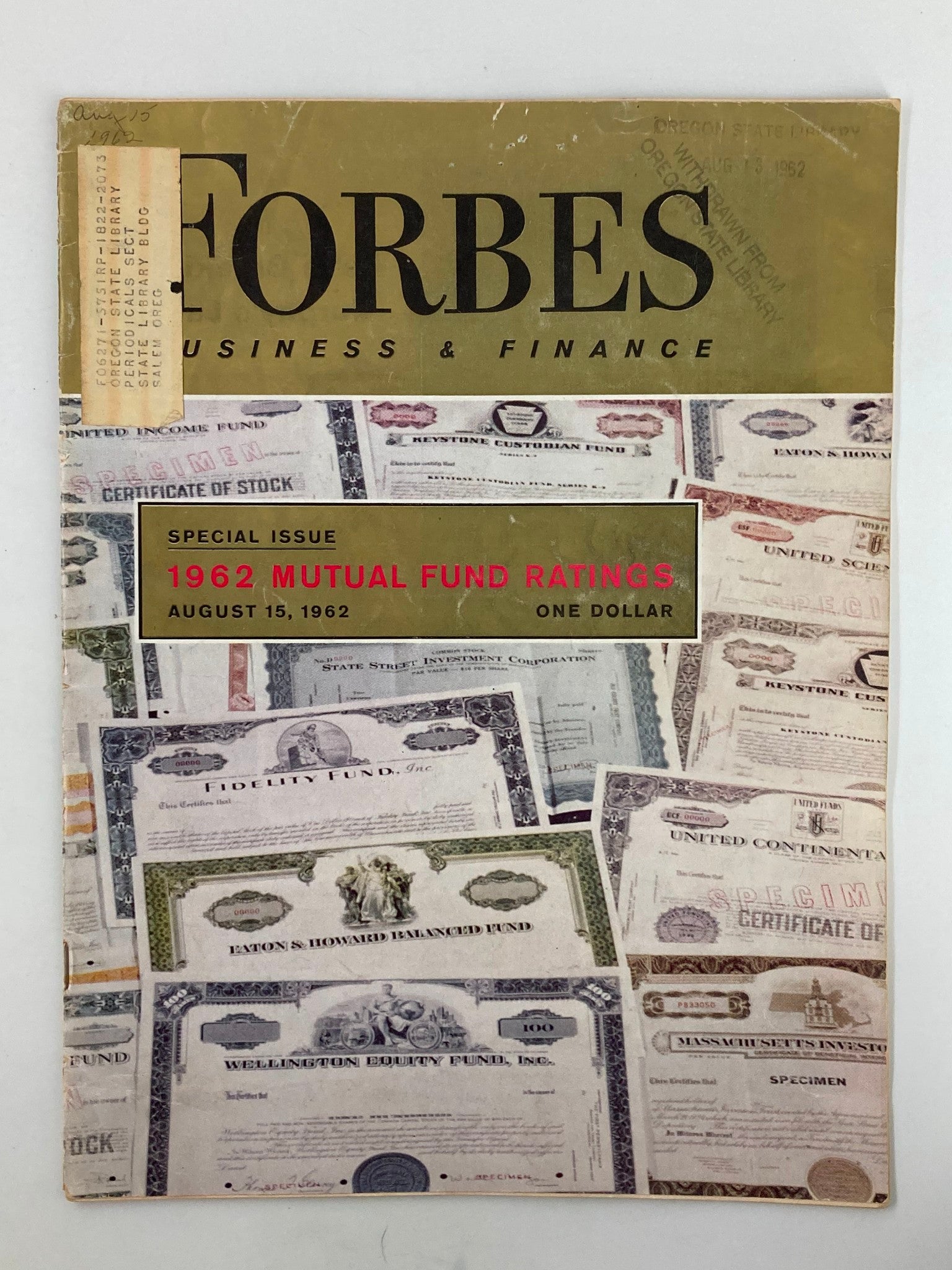 VTG Forbes Magazine August 15 1962 The 1962 Mutual Funds Ratings