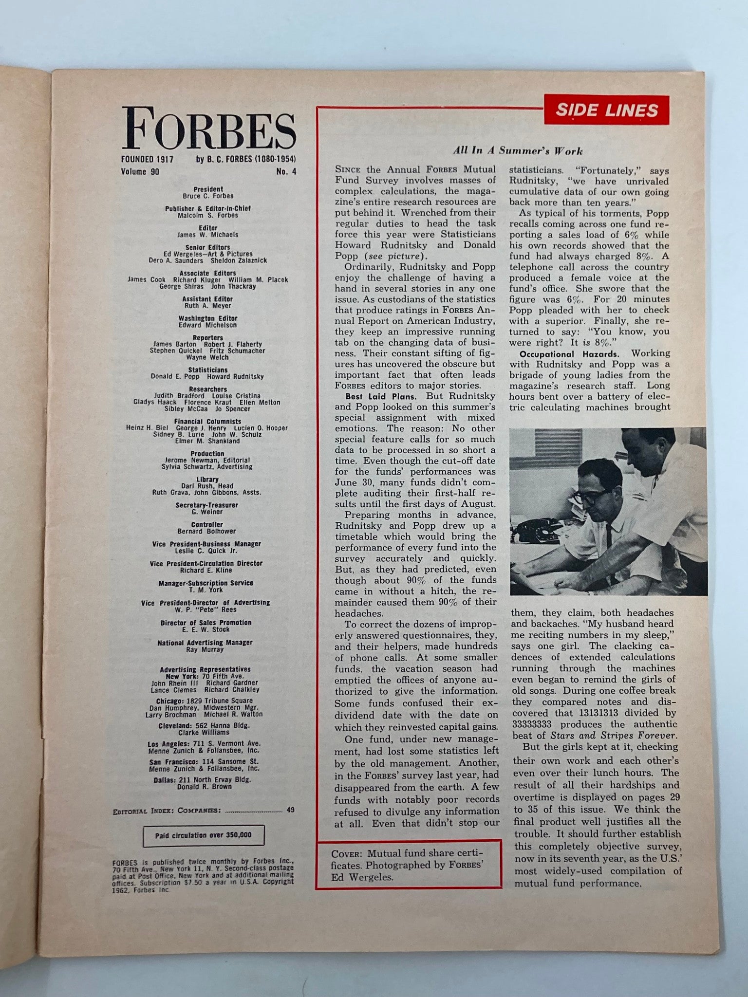 VTG Forbes Magazine August 15 1962 The 1962 Mutual Funds Ratings