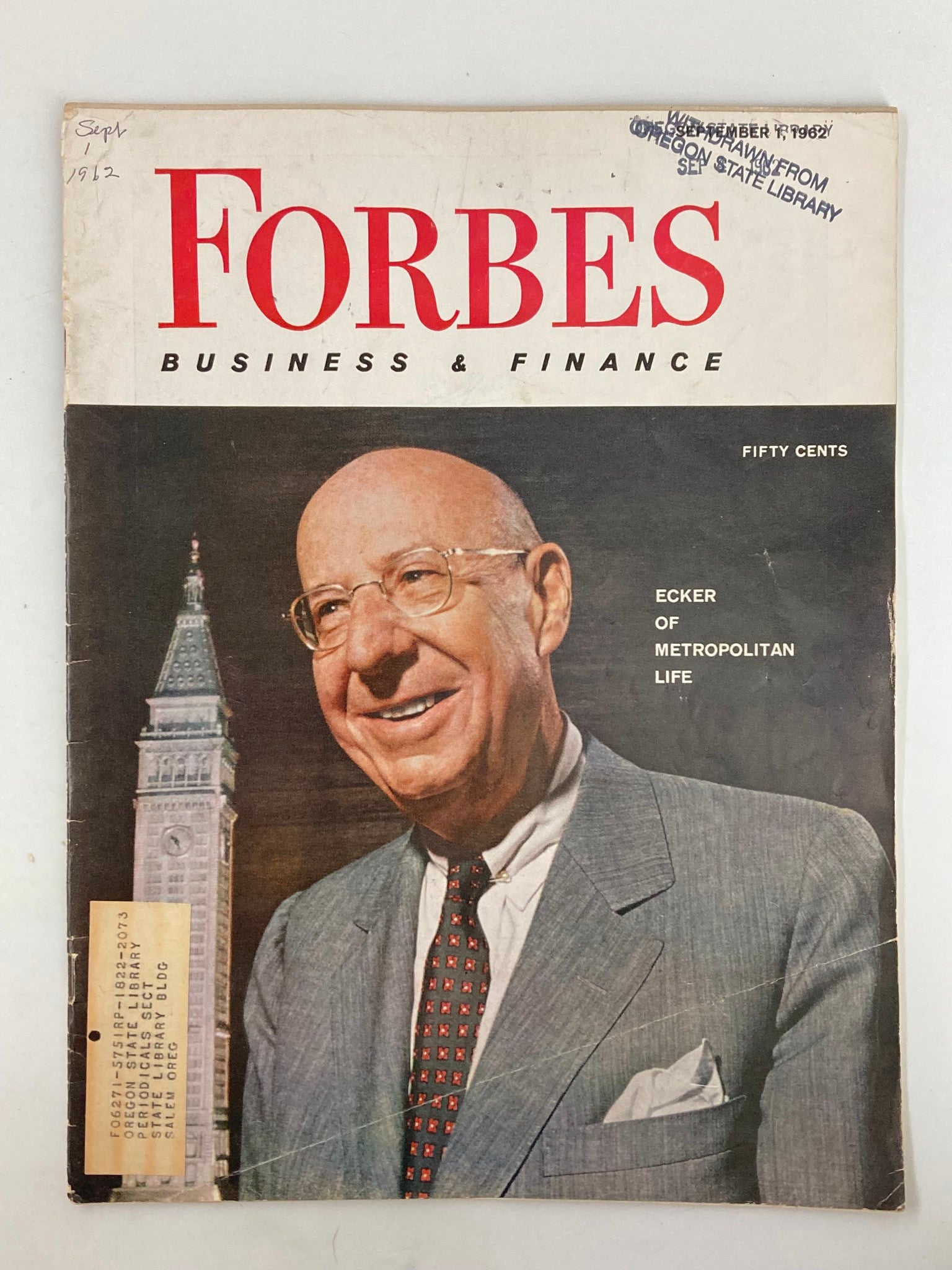 VTG Forbes Magazine September 1 1962 Ecker of Metropolitan Life