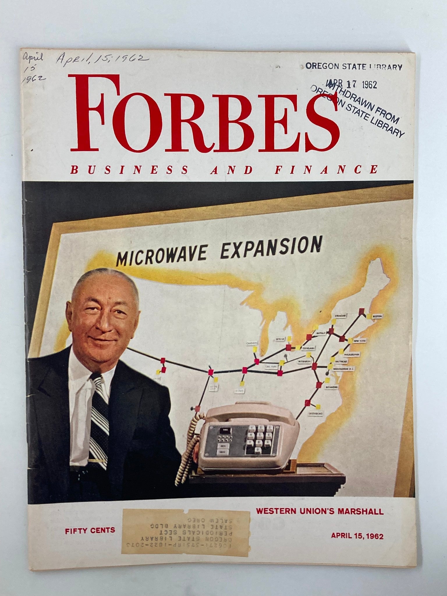 VTG Forbes Magazine April 15 1962 Microwave Expansion Western Union's Marshall