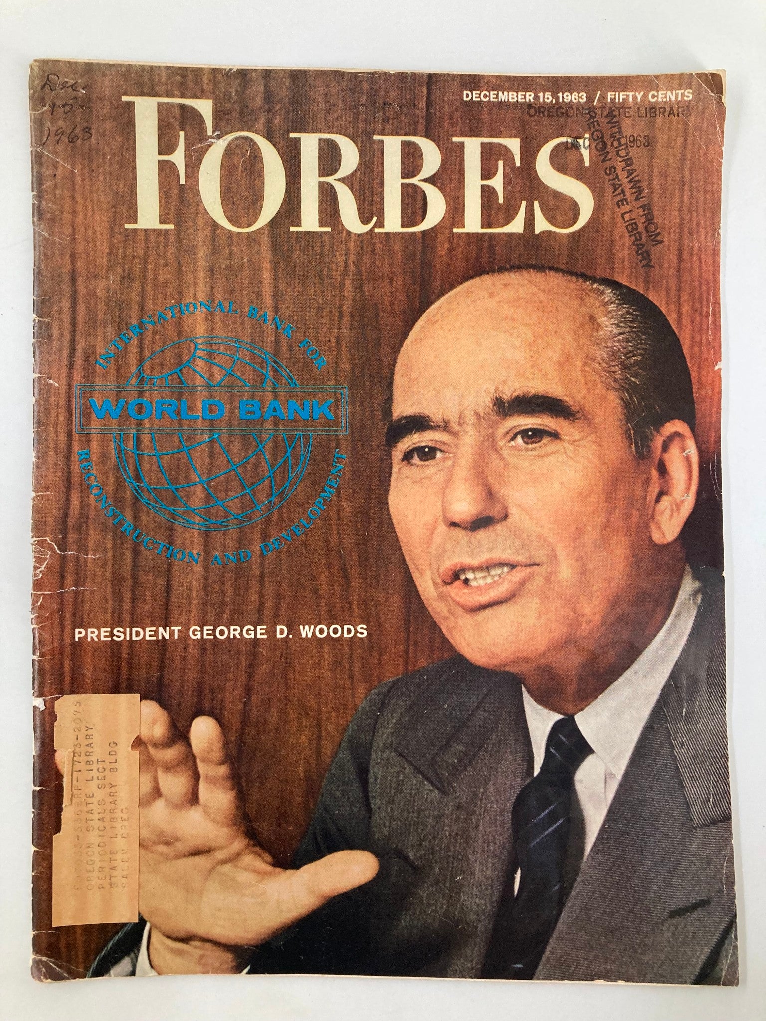 VTG Forbes Magazine December 15 1963 World Bank President George D. Woods