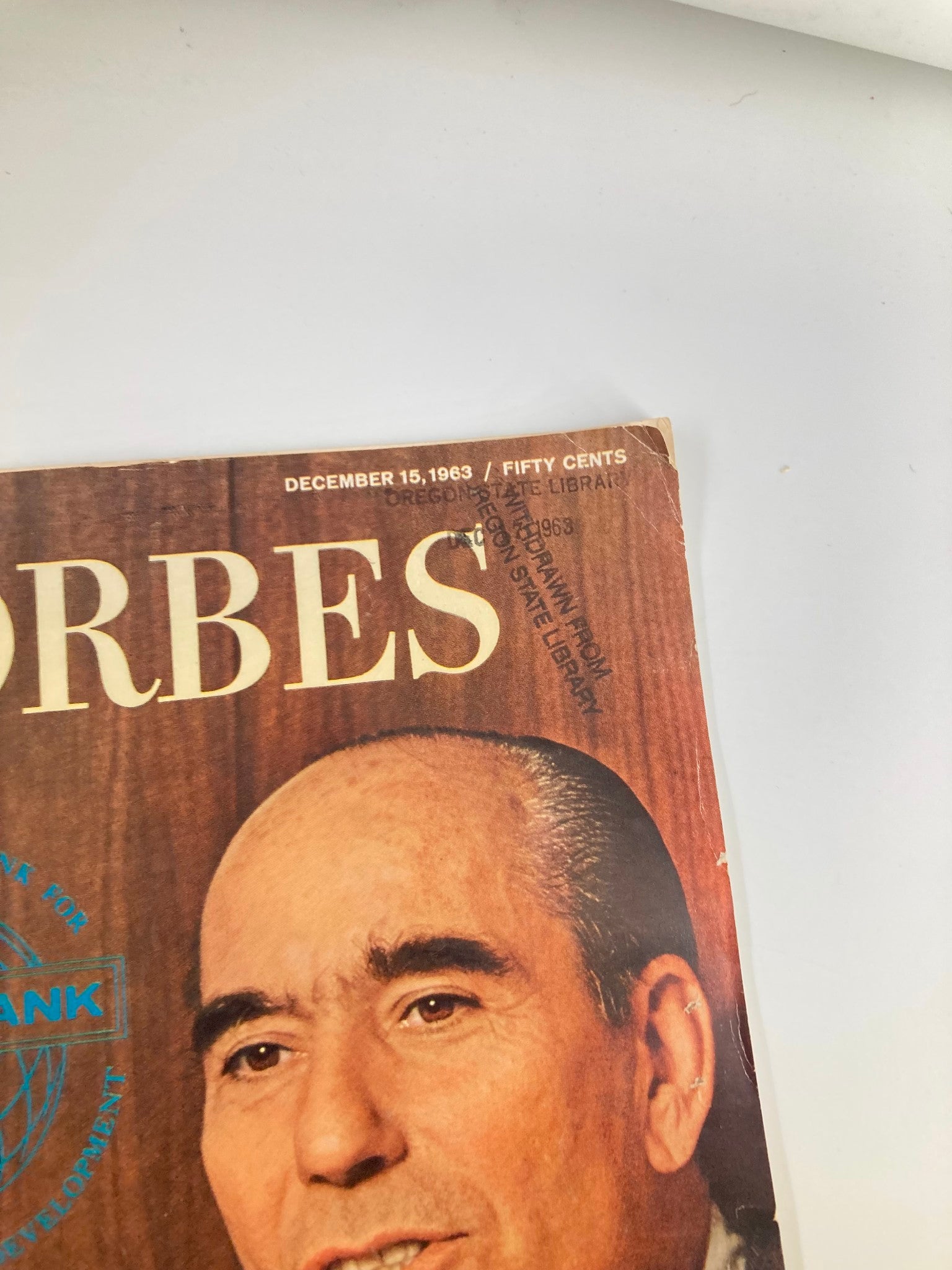 VTG Forbes Magazine December 15 1963 World Bank President George D. Woods