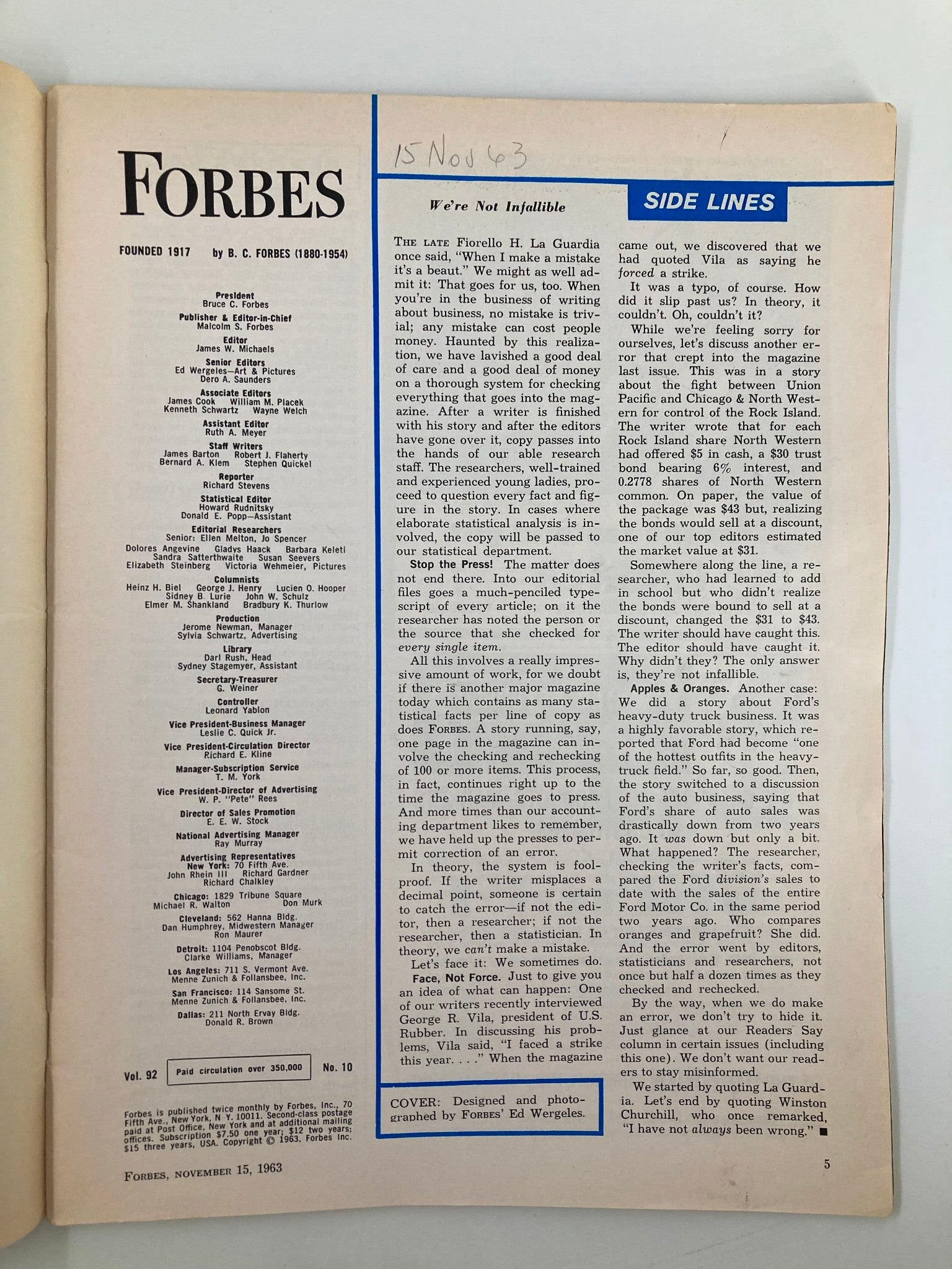 VTG Forbes Magazine November 15 1963 What Hope For The Hotel Business?