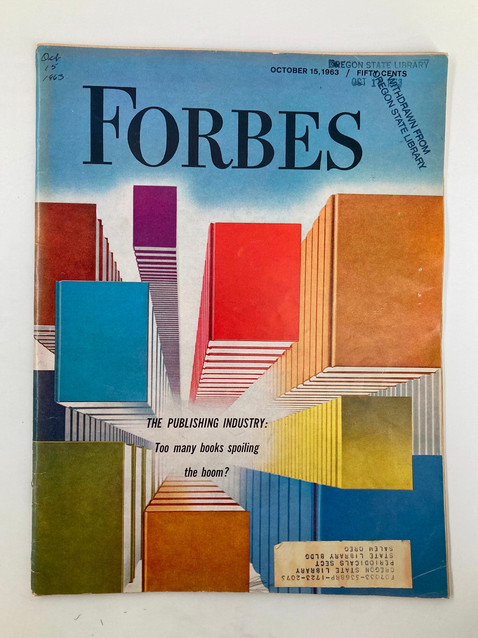 VTG Forbes Magazine October 15 1963 The Publishing Industry Many Books Spoiling