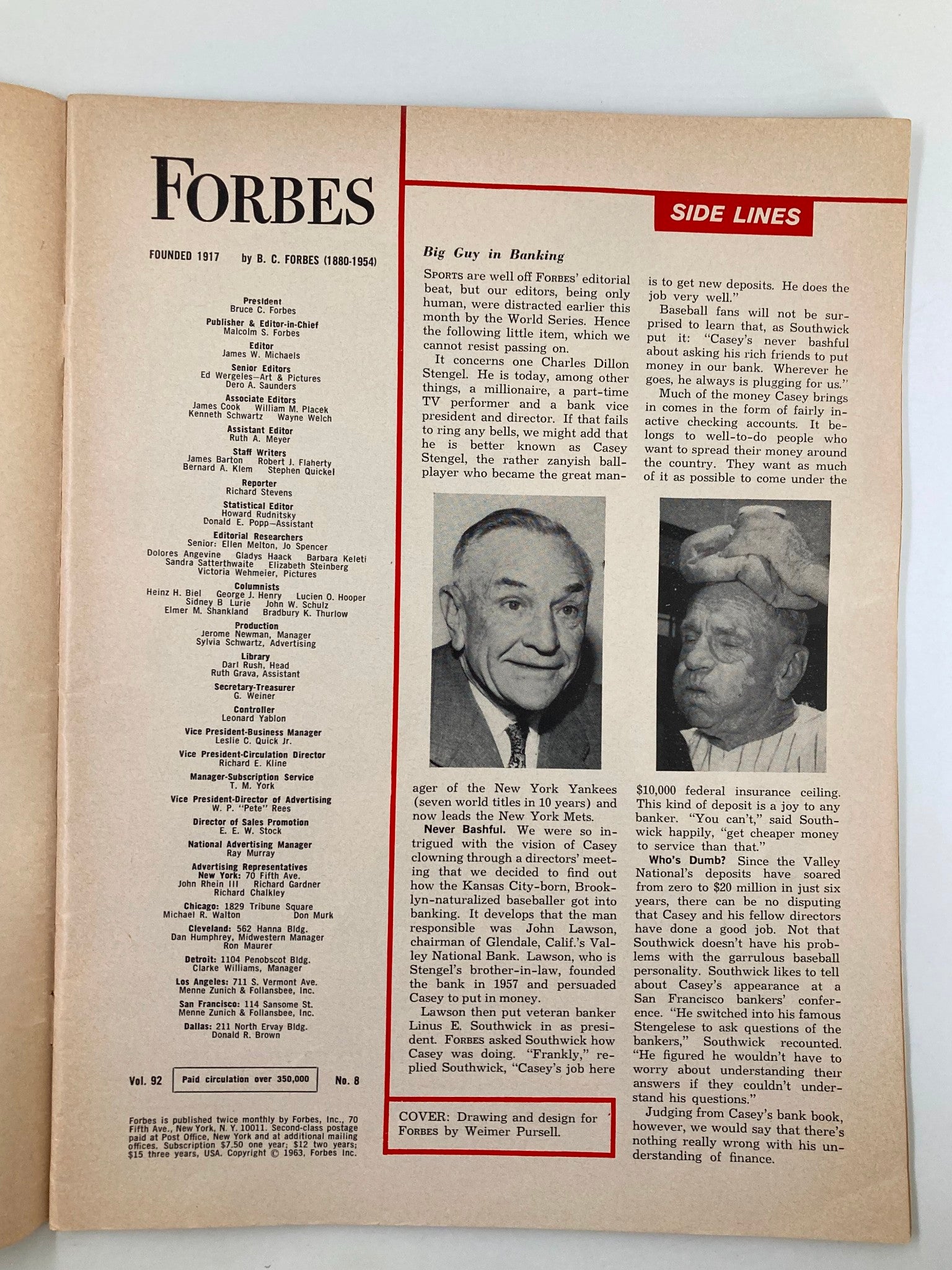 VTG Forbes Magazine October 15 1963 The Publishing Industry Many Books Spoiling