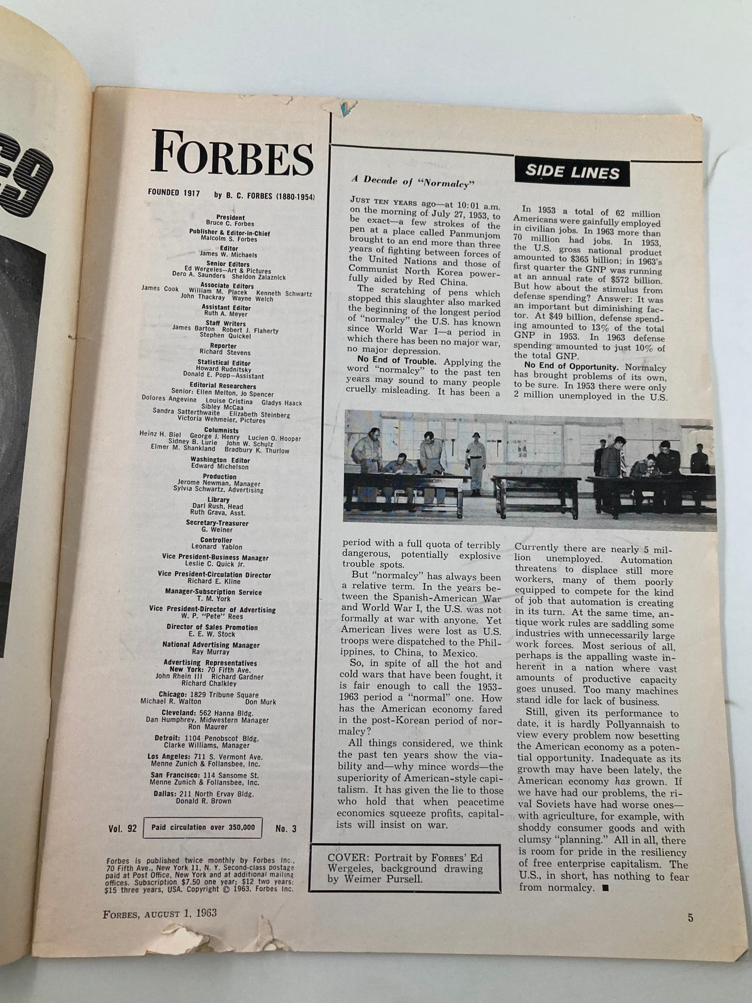 VTG Forbes Magazine October 1 1963 David Sarnoff of RCA