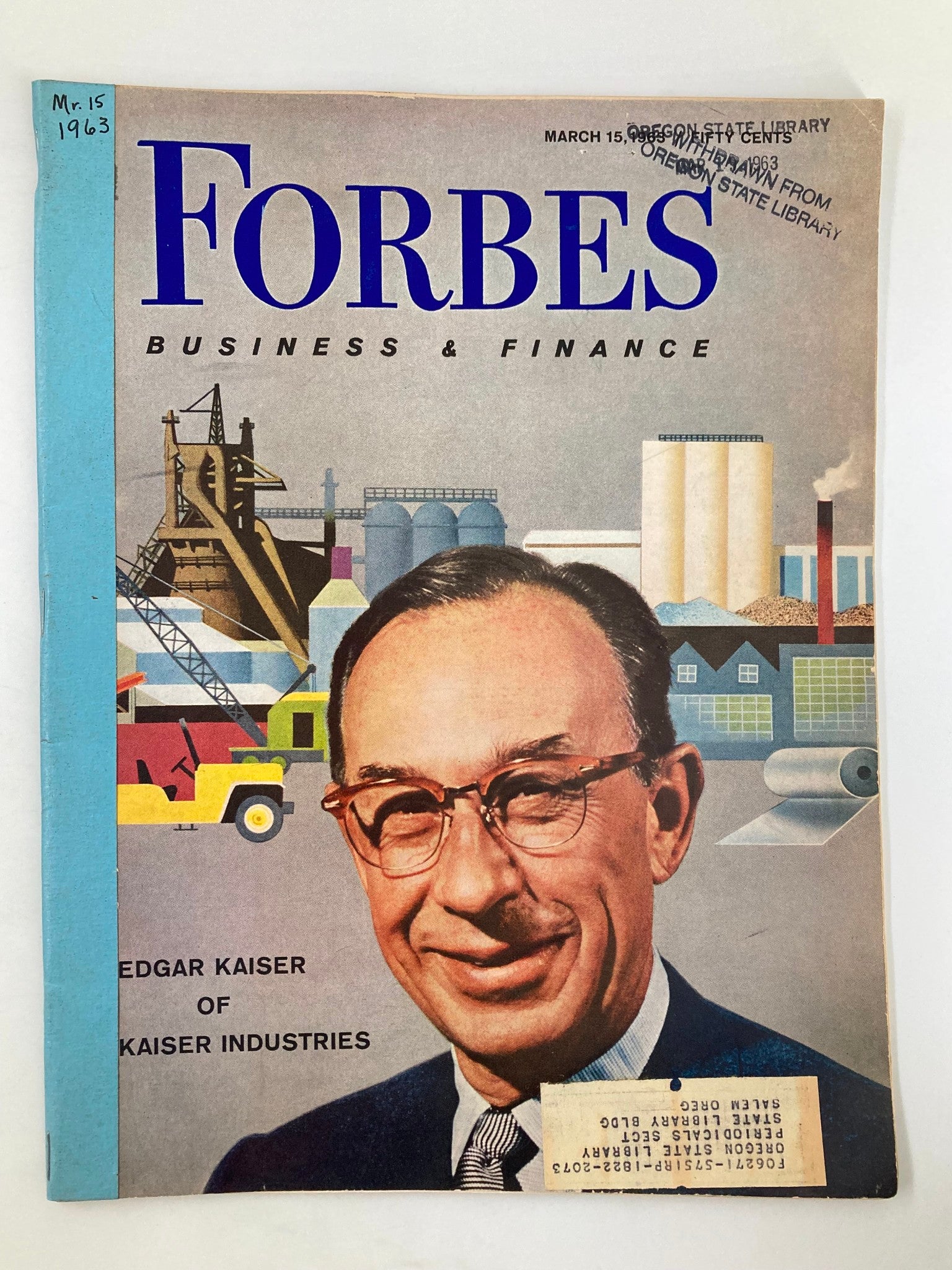 VTG Forbes Magazine March 15 1963 Edgar Kaiser of Kaiser Industries