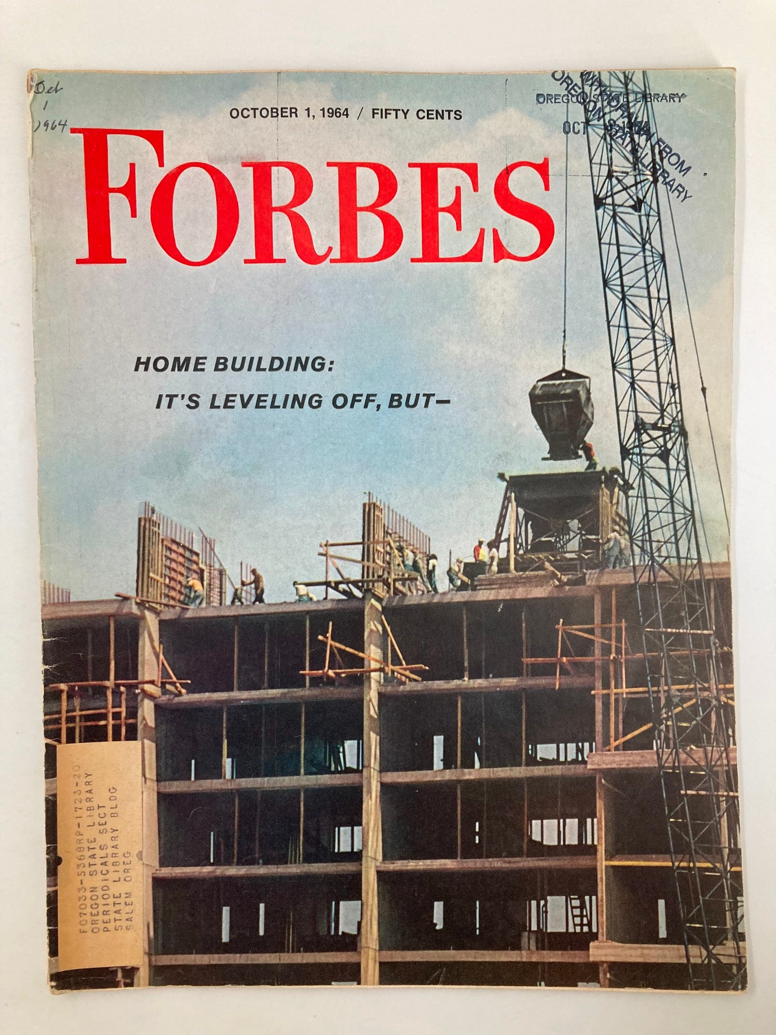 VTG Forbes Magazine October 1 1964 Home Building It's Leveling Off But -