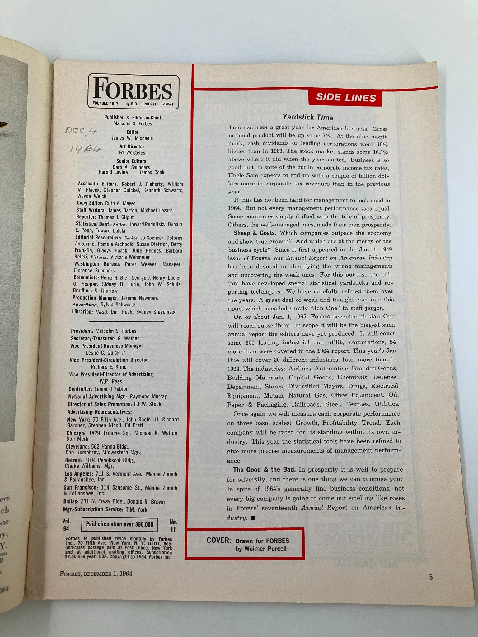 VTG Forbes Magazine December 1 1964 The $9-Billion Trucking Industry