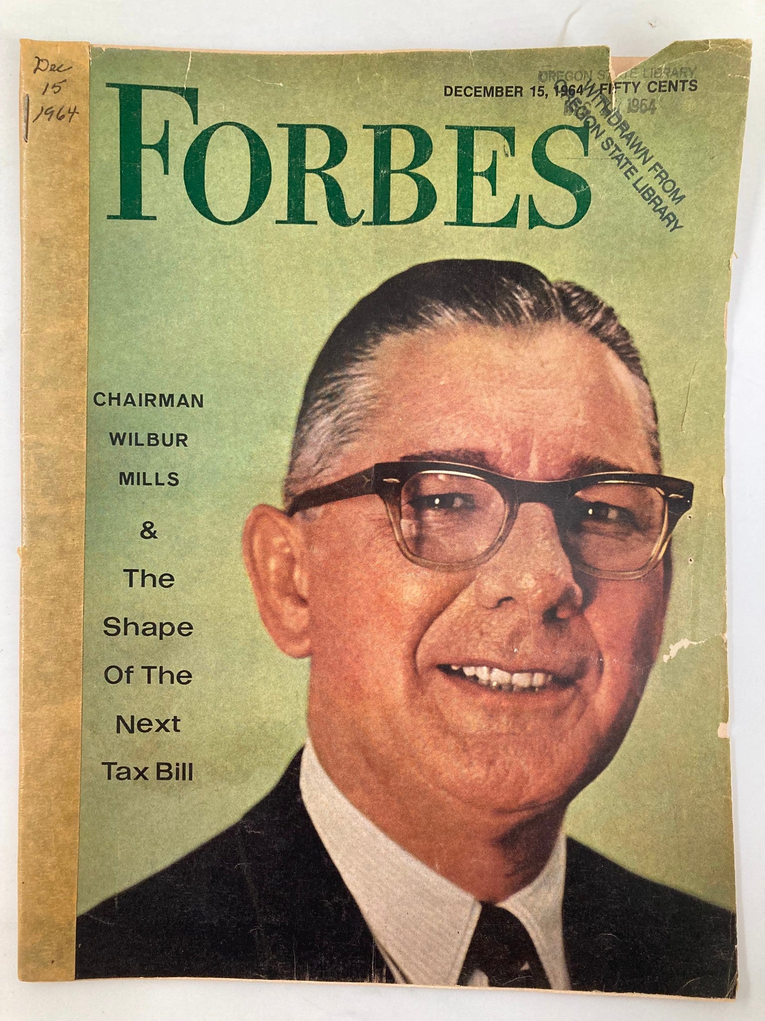 VTG Forbes Magazine December 15 1964 Chairman Wilbur Mills & The Next Tax Bill