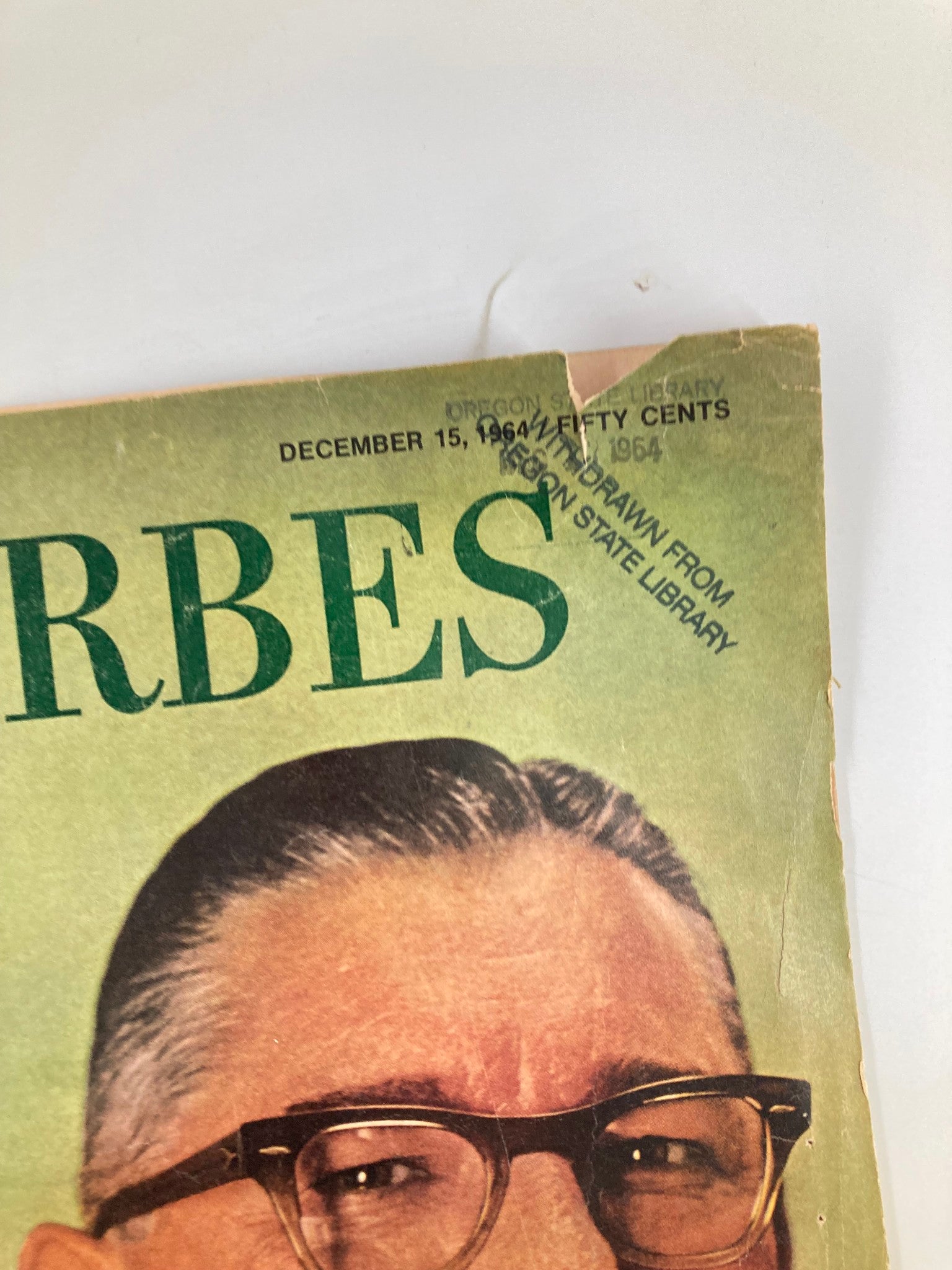 VTG Forbes Magazine December 15 1964 Chairman Wilbur Mills & The Next Tax Bill