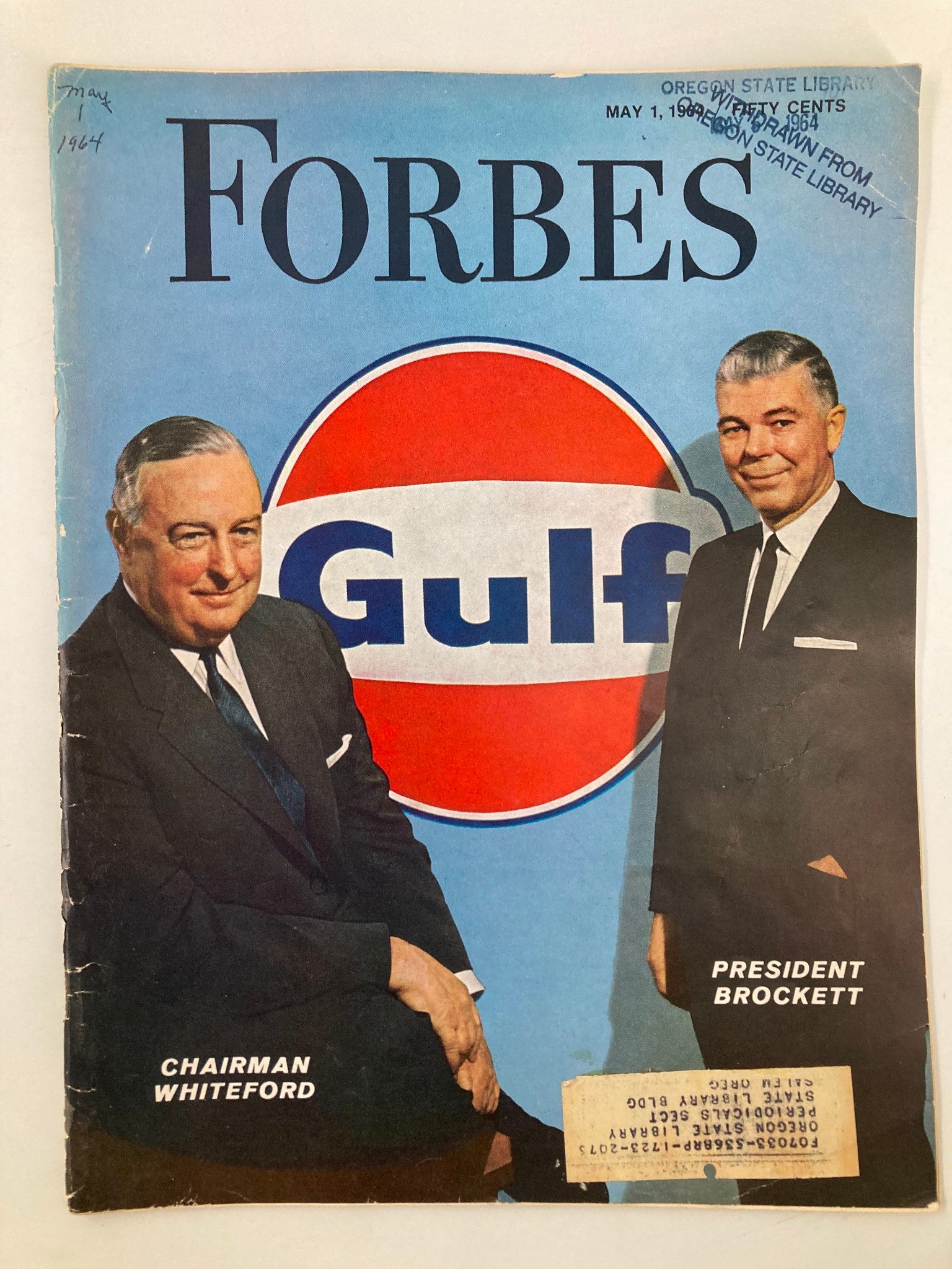 VTG Forbes Magazine May 1 1964 Chairman Whiteford and President Brockett