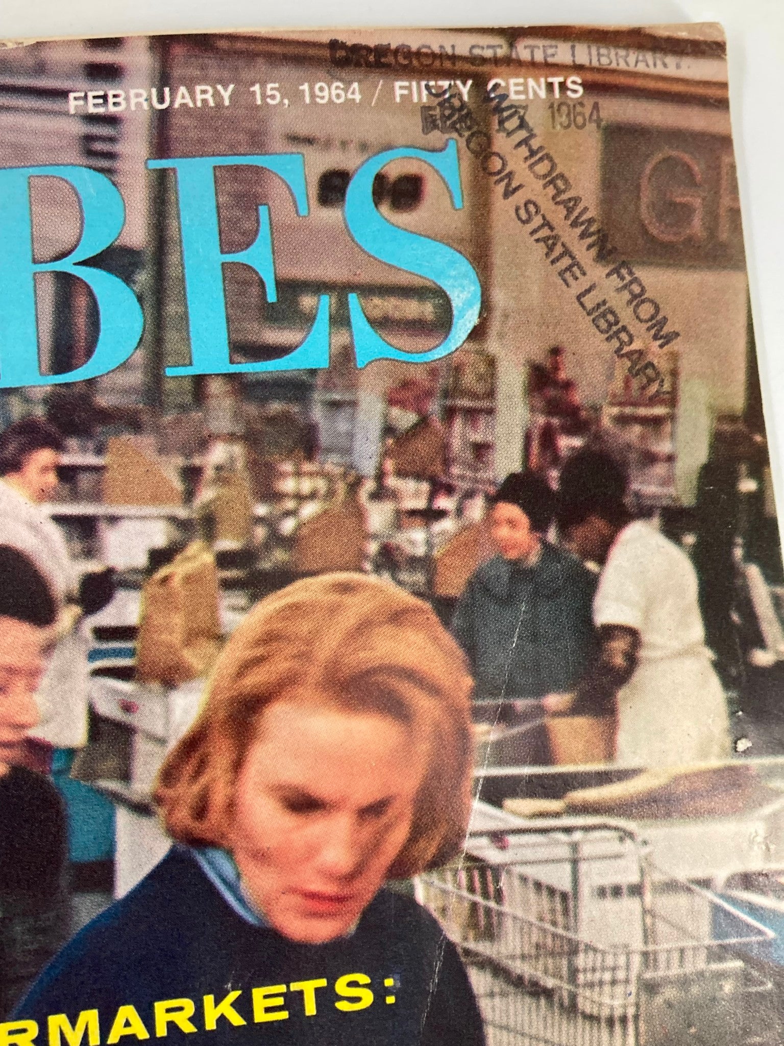 VTG Forbes Magazine February 15 1964 Supermarkets Profit Squeeze Gets Tighter