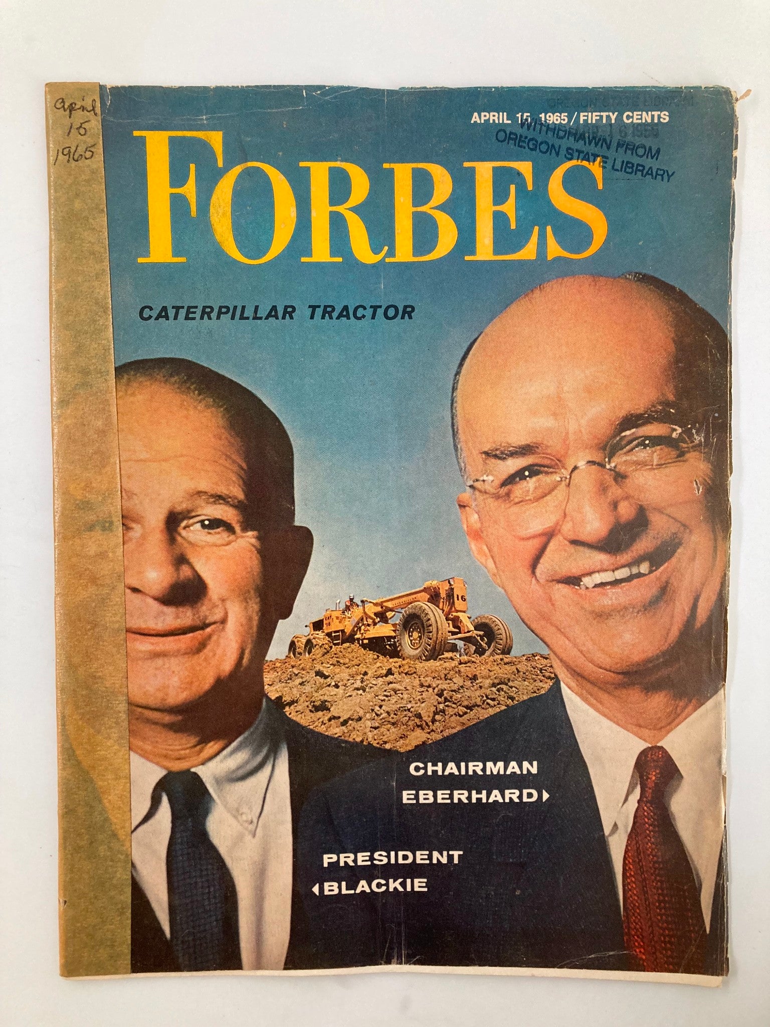 VTG Forbes Magazine April 15 1965 Caterpillar Tractor Blackie and Eberhard