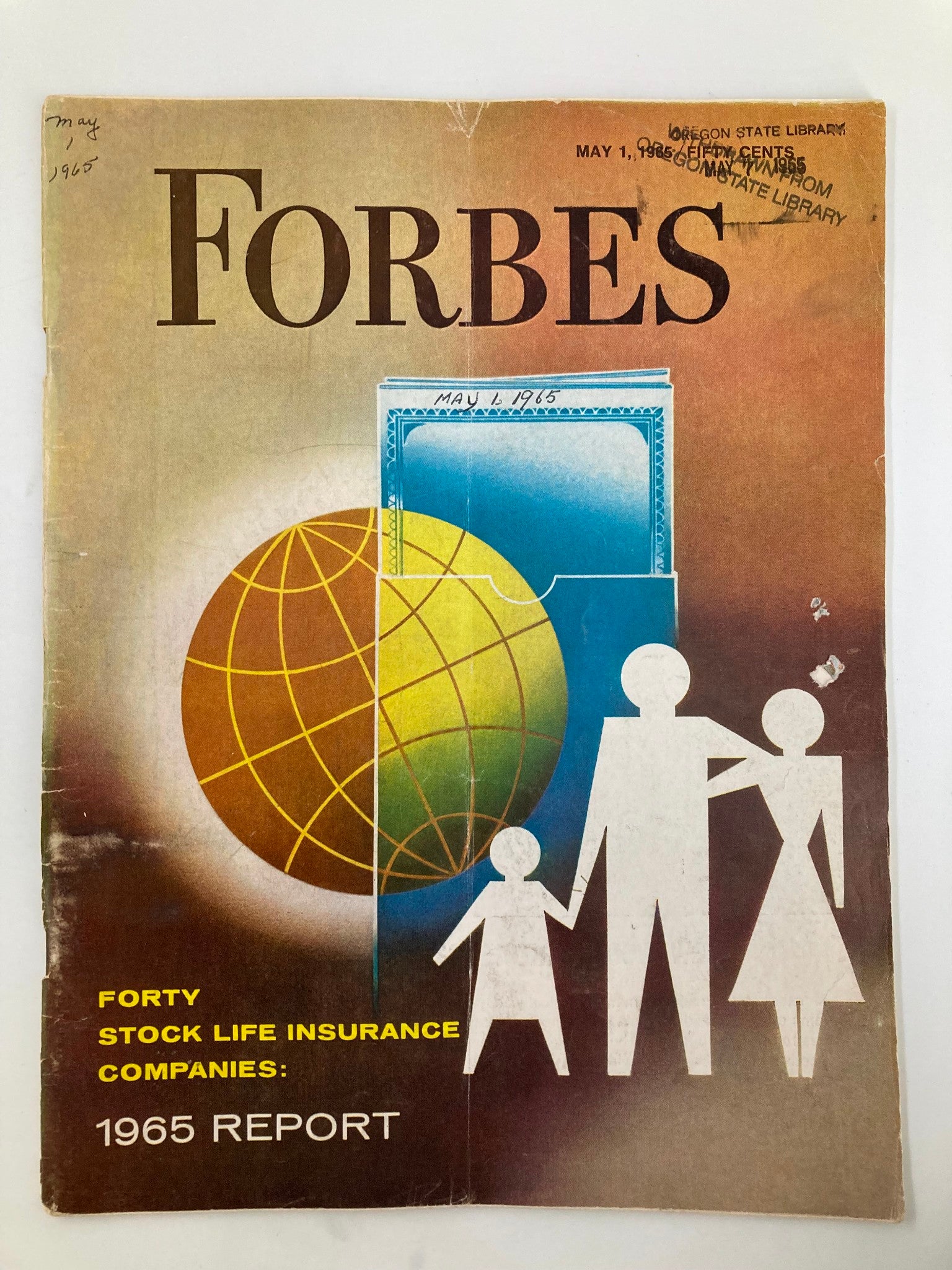 VTG Forbes Magazine May 1 1965 Forty Stock Life Insurance Companies Report