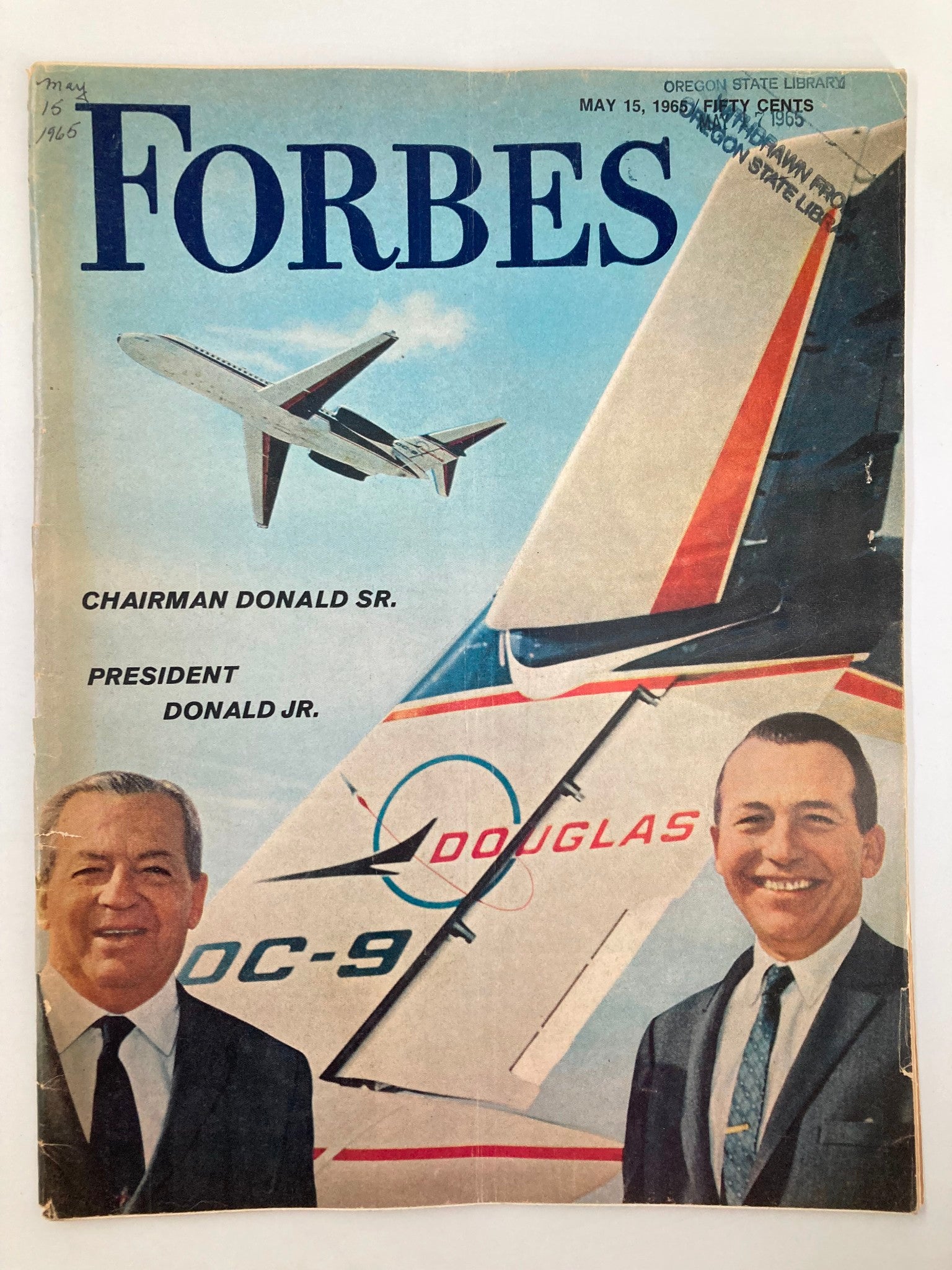 VTG Forbes Magazine May 15 1965 Chairman Donald Sr. and President Donald Jr.