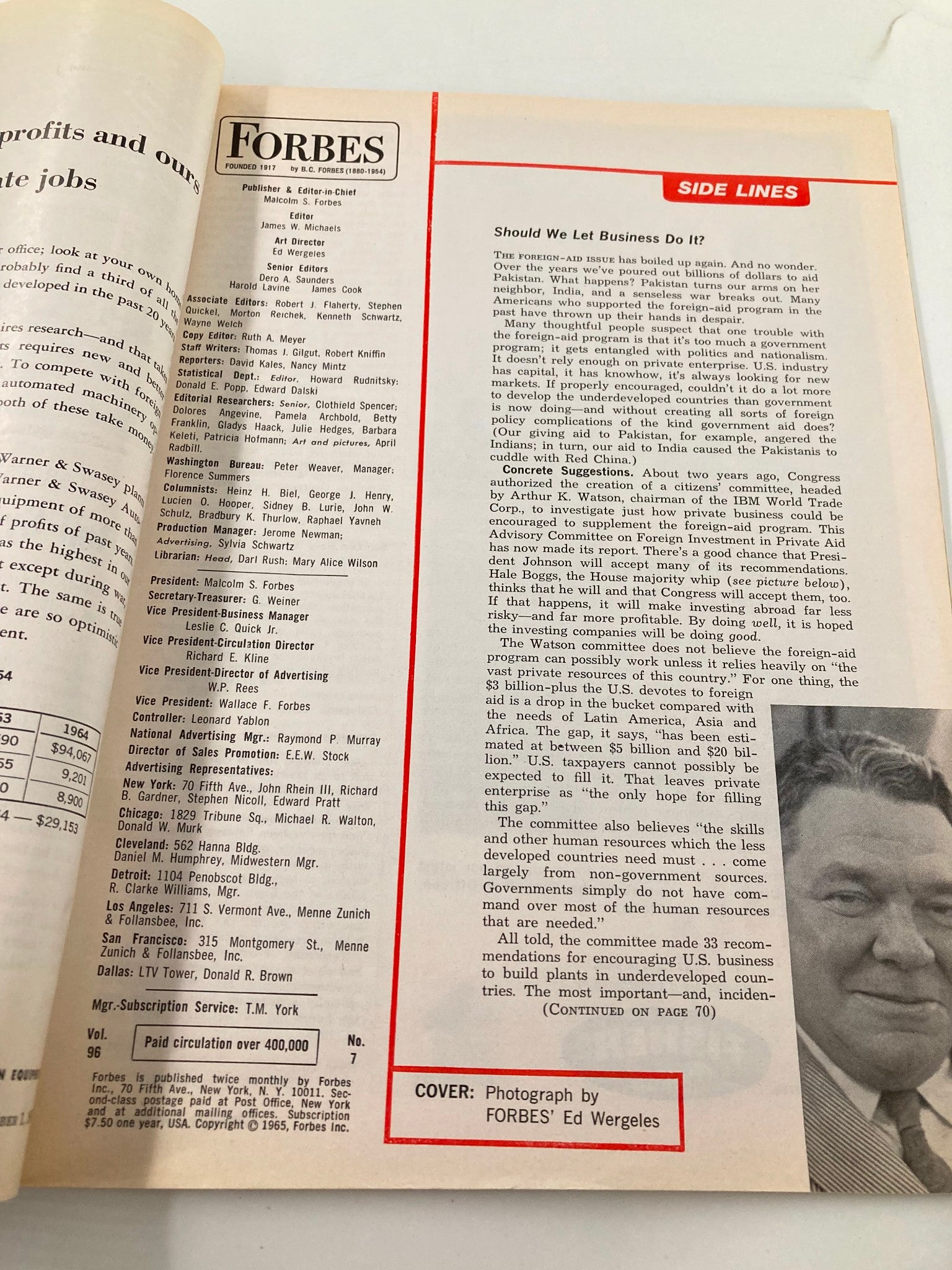 VTG Forbes Magazine October 1 1965 What's Ahead for the Highway Program?