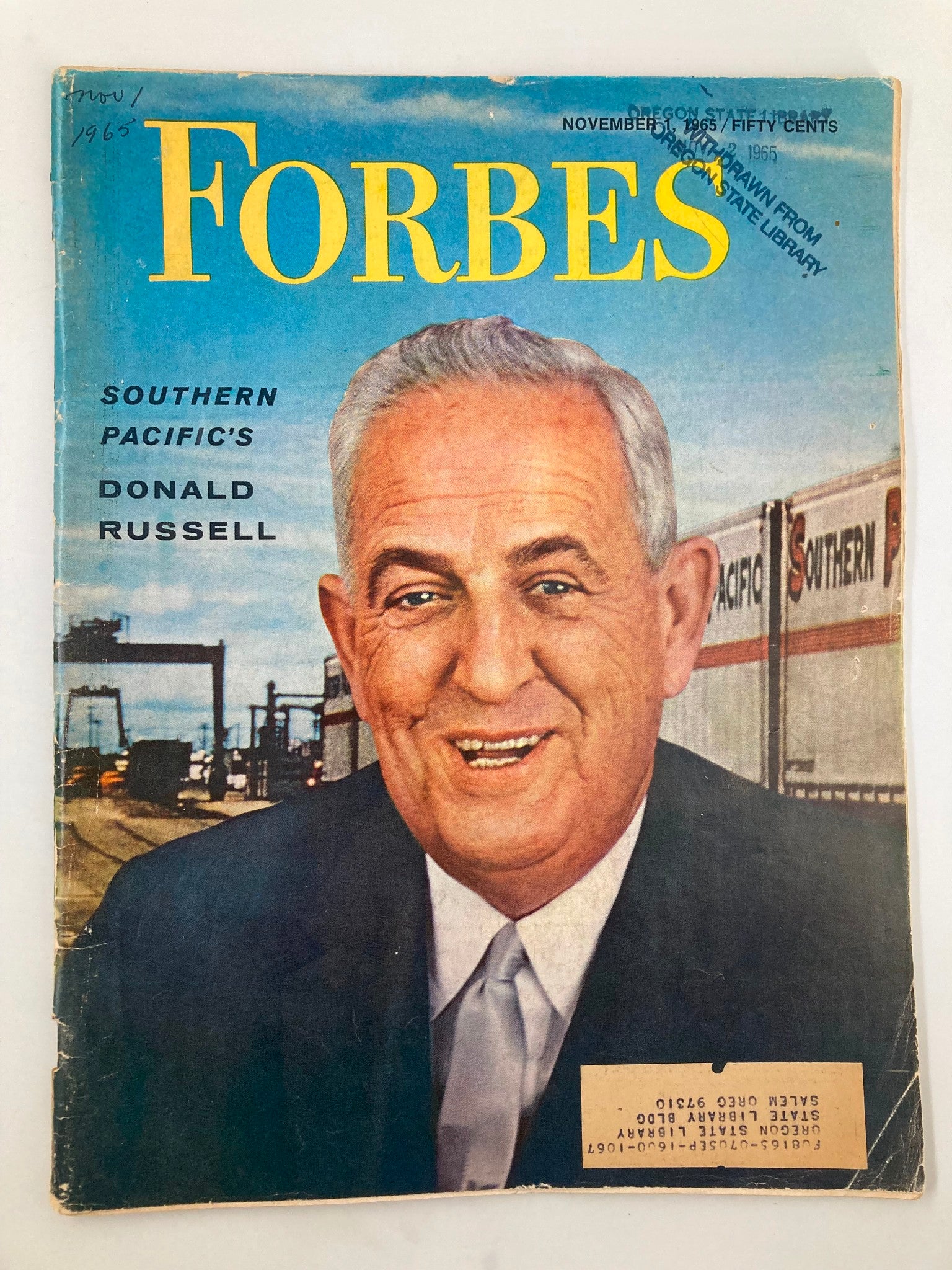 VTG Forbes Magazine November 1 1965 Southern Pacific's Donald Russell