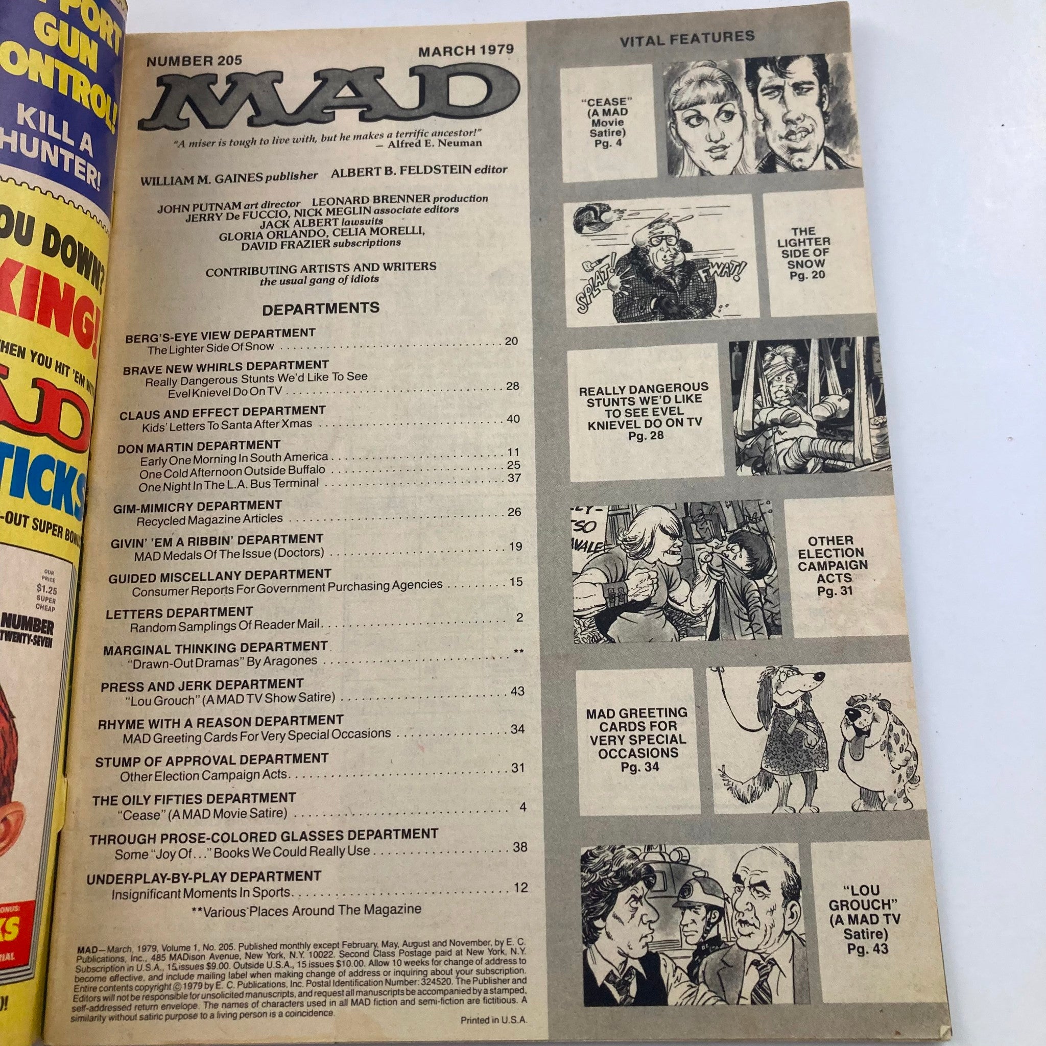 Mad Magazine March 1979 No. 205 John Travolta Crease 4.0 VG Very Good No Label