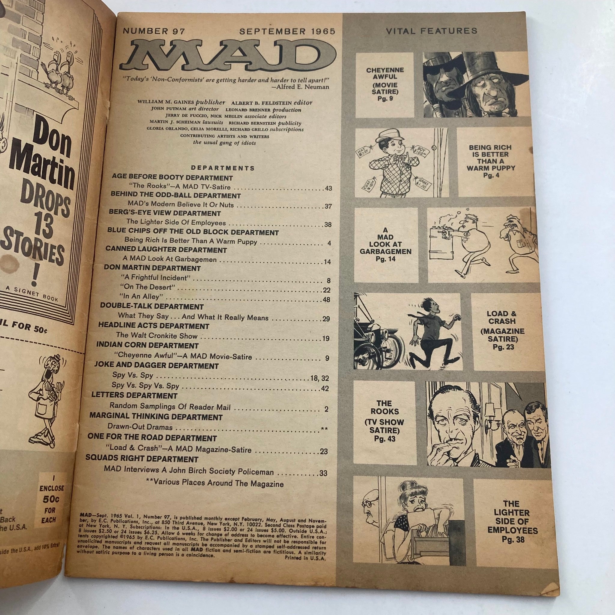 Mad Magazine September 1965 No. 97 A Frightful Incident 2.0 Good No Label