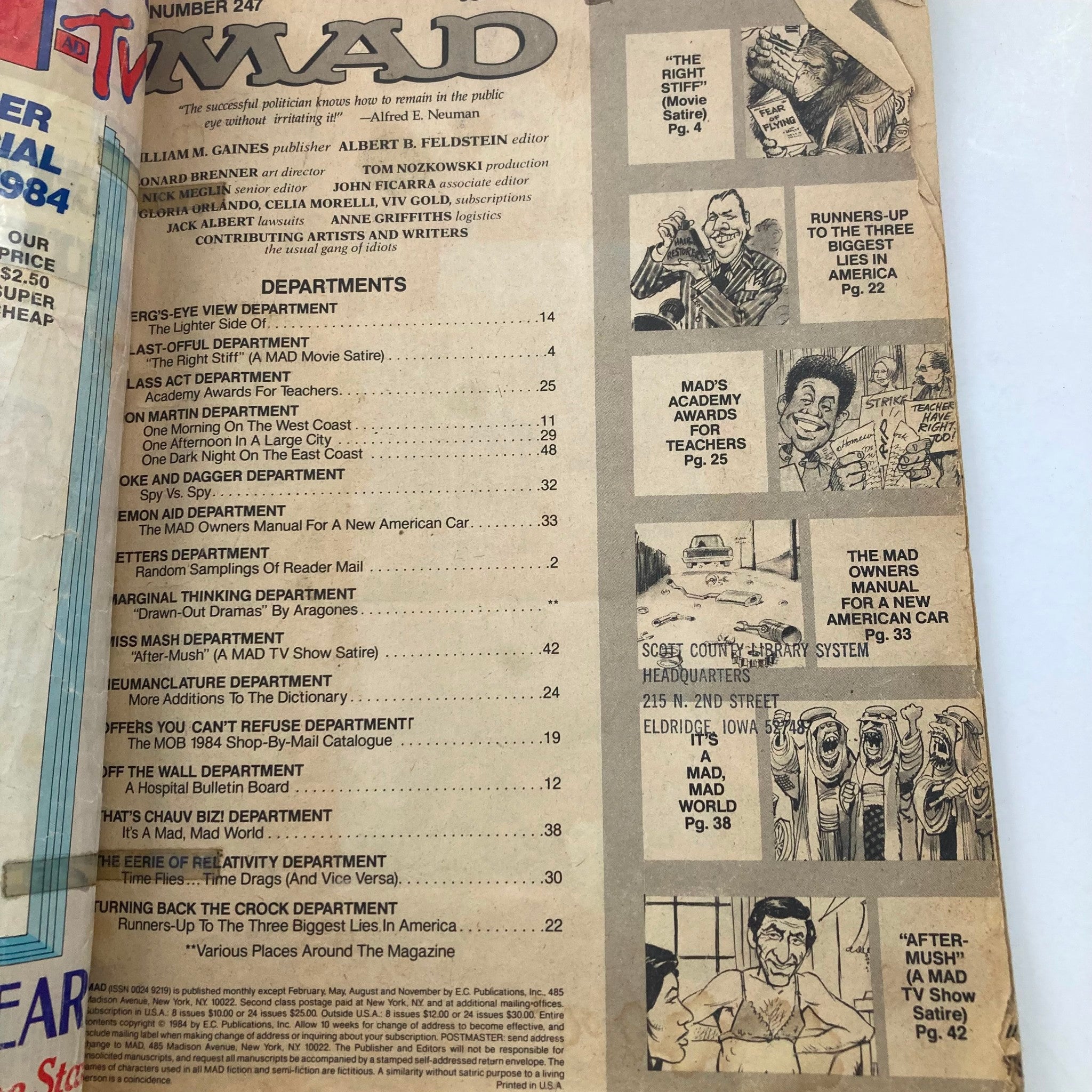 Mad Magazine June 1984 No. 247 Seven Dwarfs The Right Stuff 2.0 Good No Label