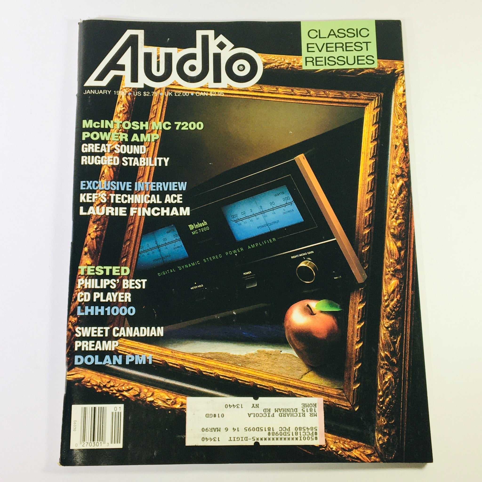 Audio Magazine January 1990 - KEF's Technical Ace Laurie Fincham / Dolan PM1