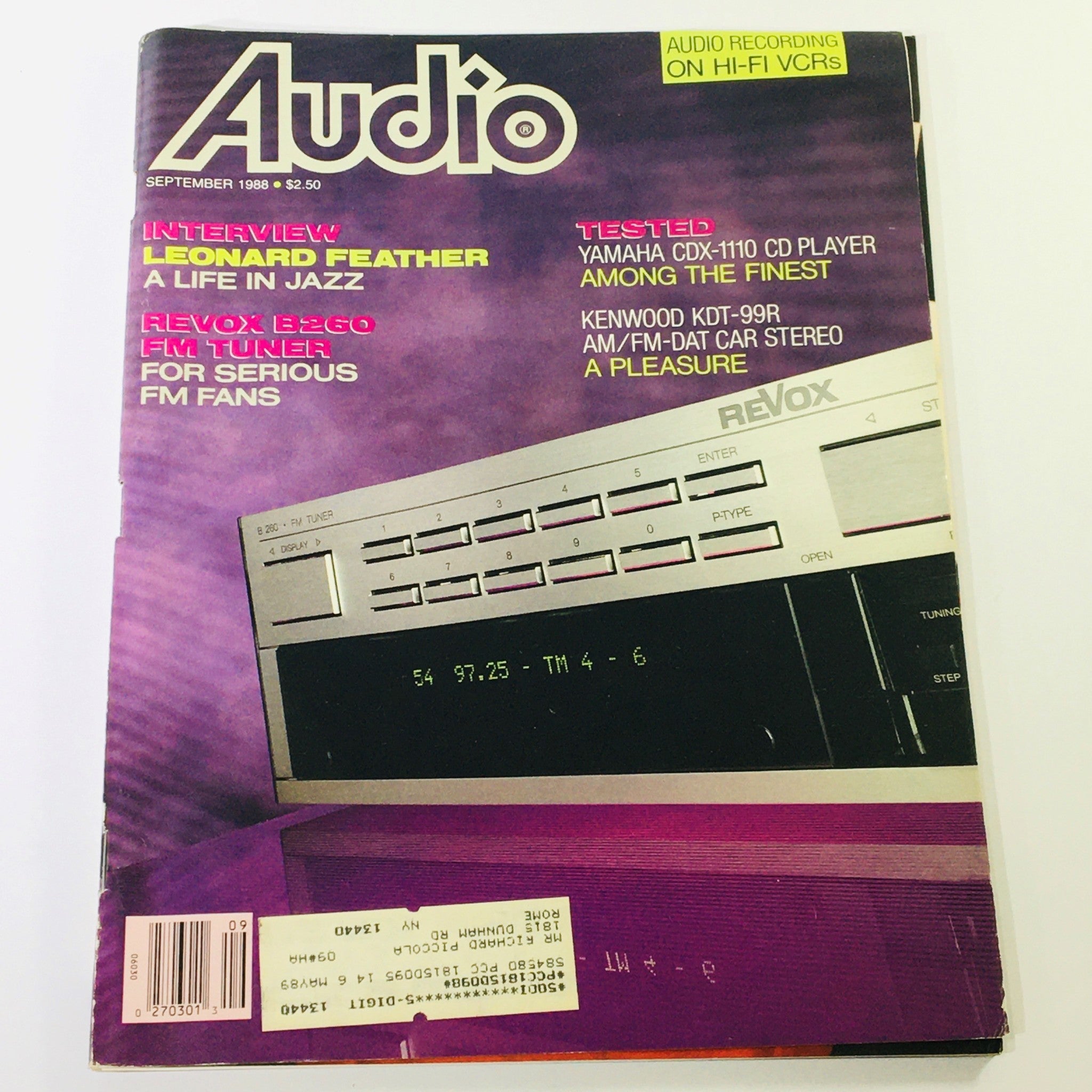 VTG Audio Magazine September 1988 - Leonard Feather Interview & Kenwood KDT-99R