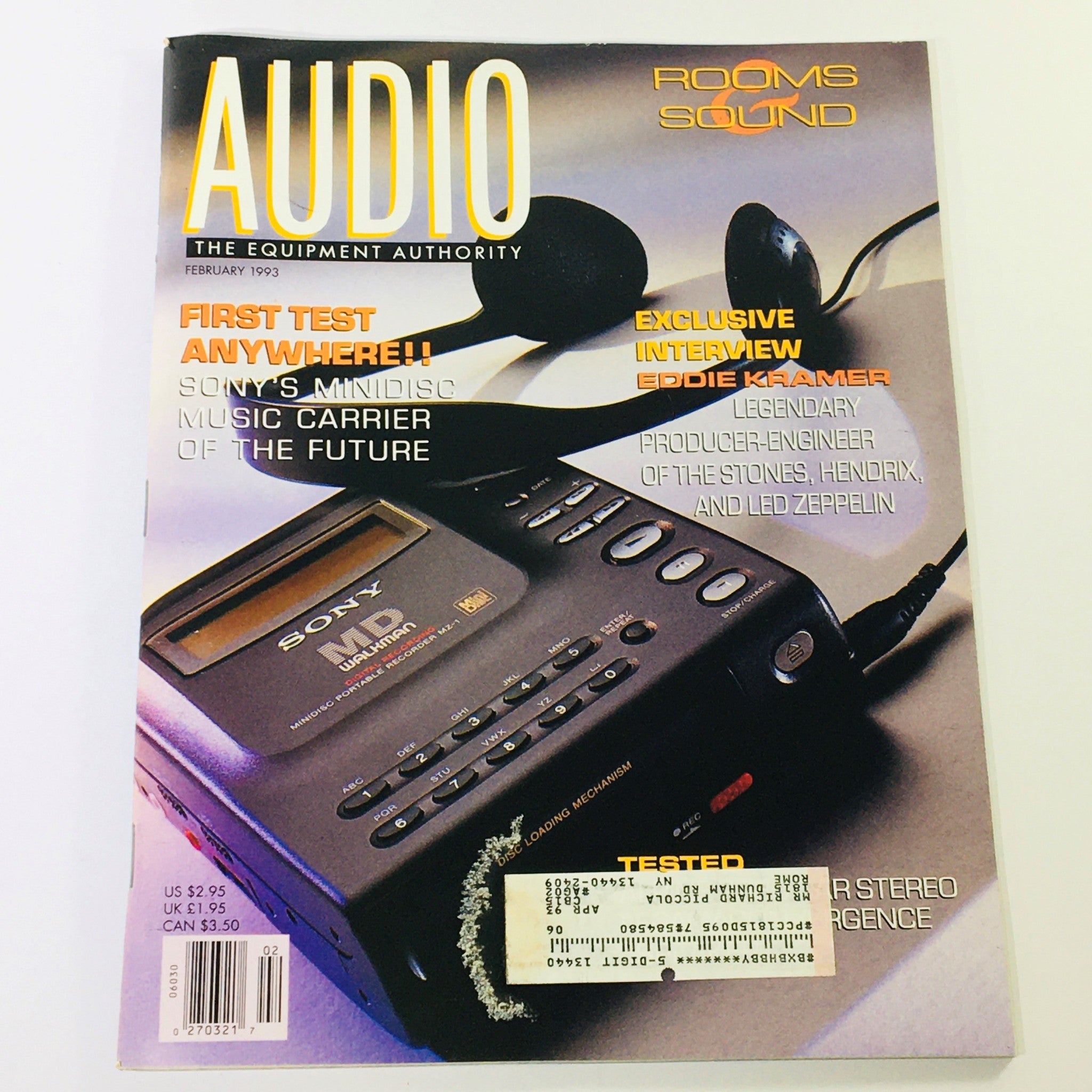 Audio Magazine February 1993 - Eddie Kramer Interview & Sony Minidisc Player