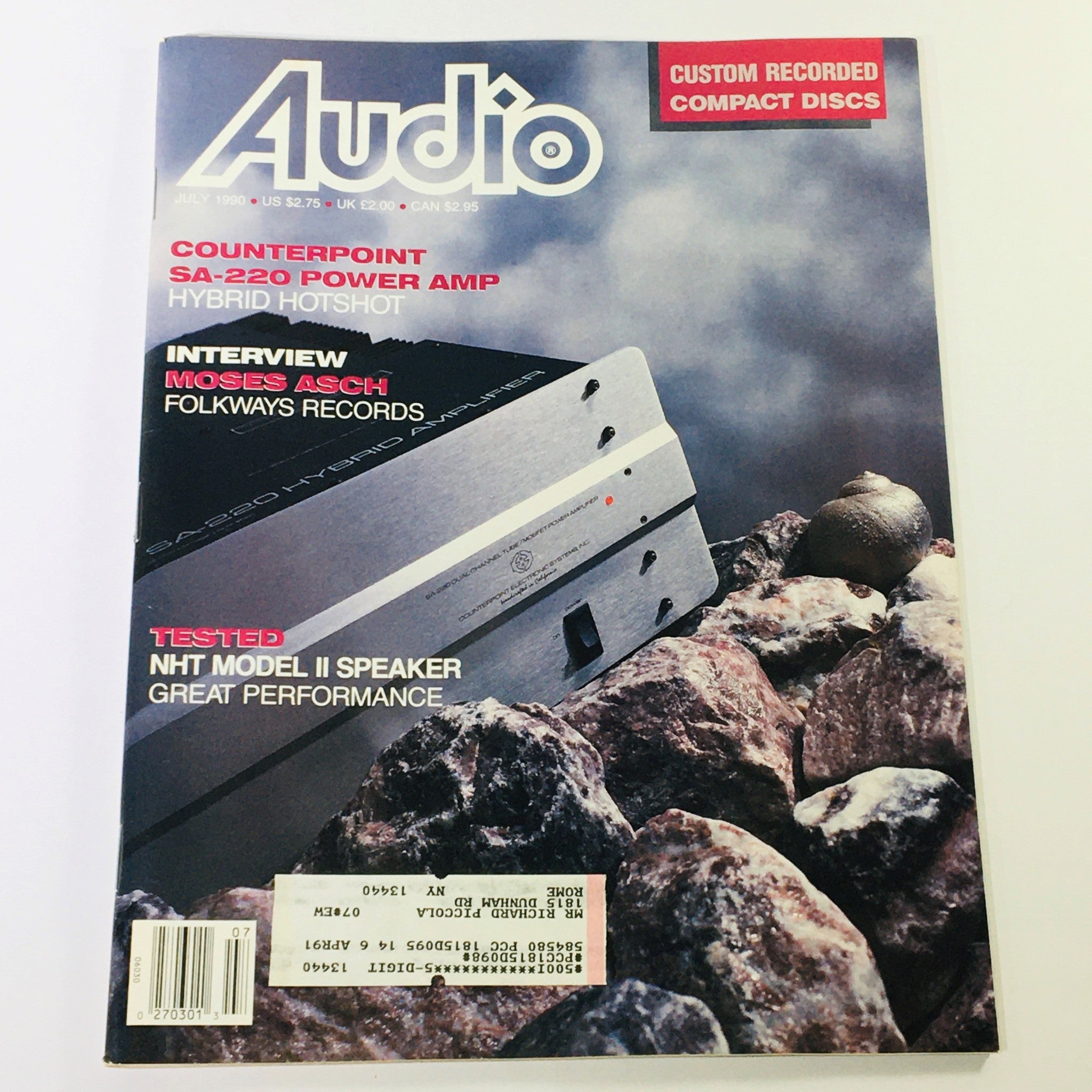 Audio Magazine July 1990 - Moses Asch Interview & NHT Model II Speaker