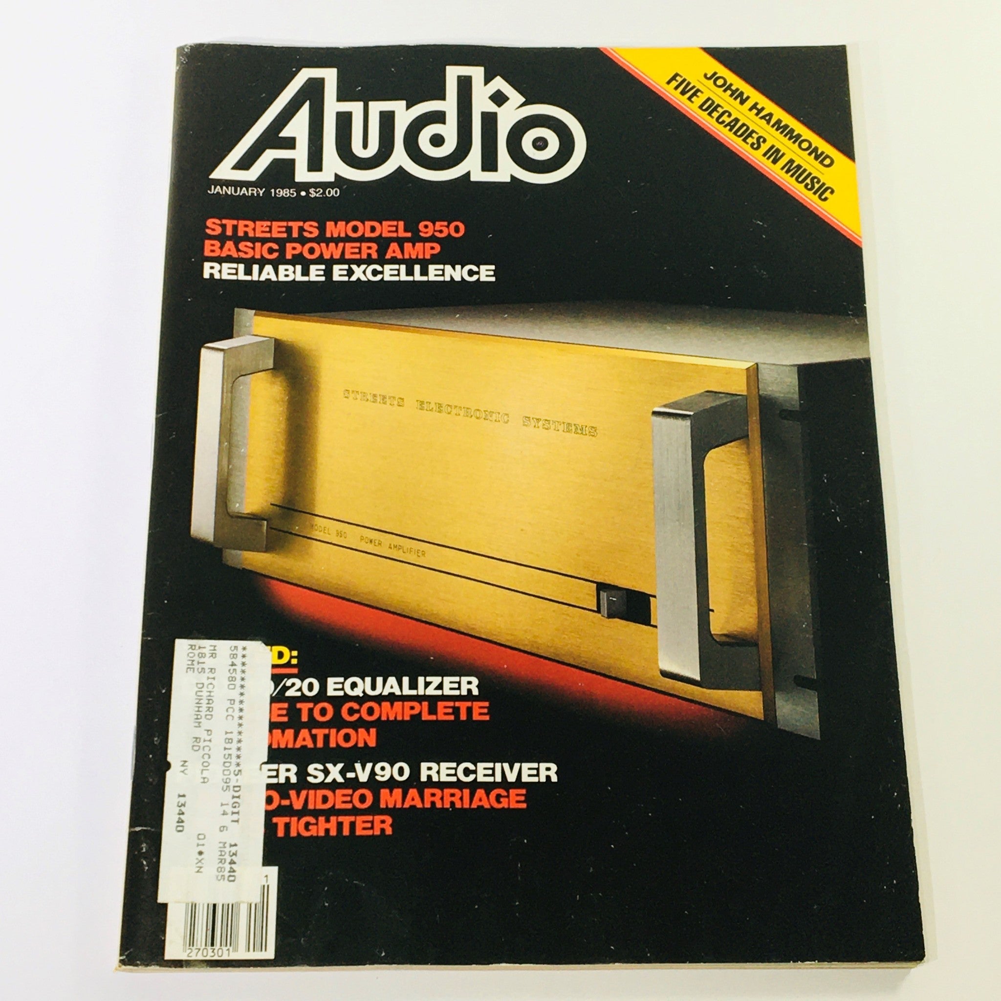 VTG Audio Magazine January 1985 - Streets Model 950 Basic Power Amplifier