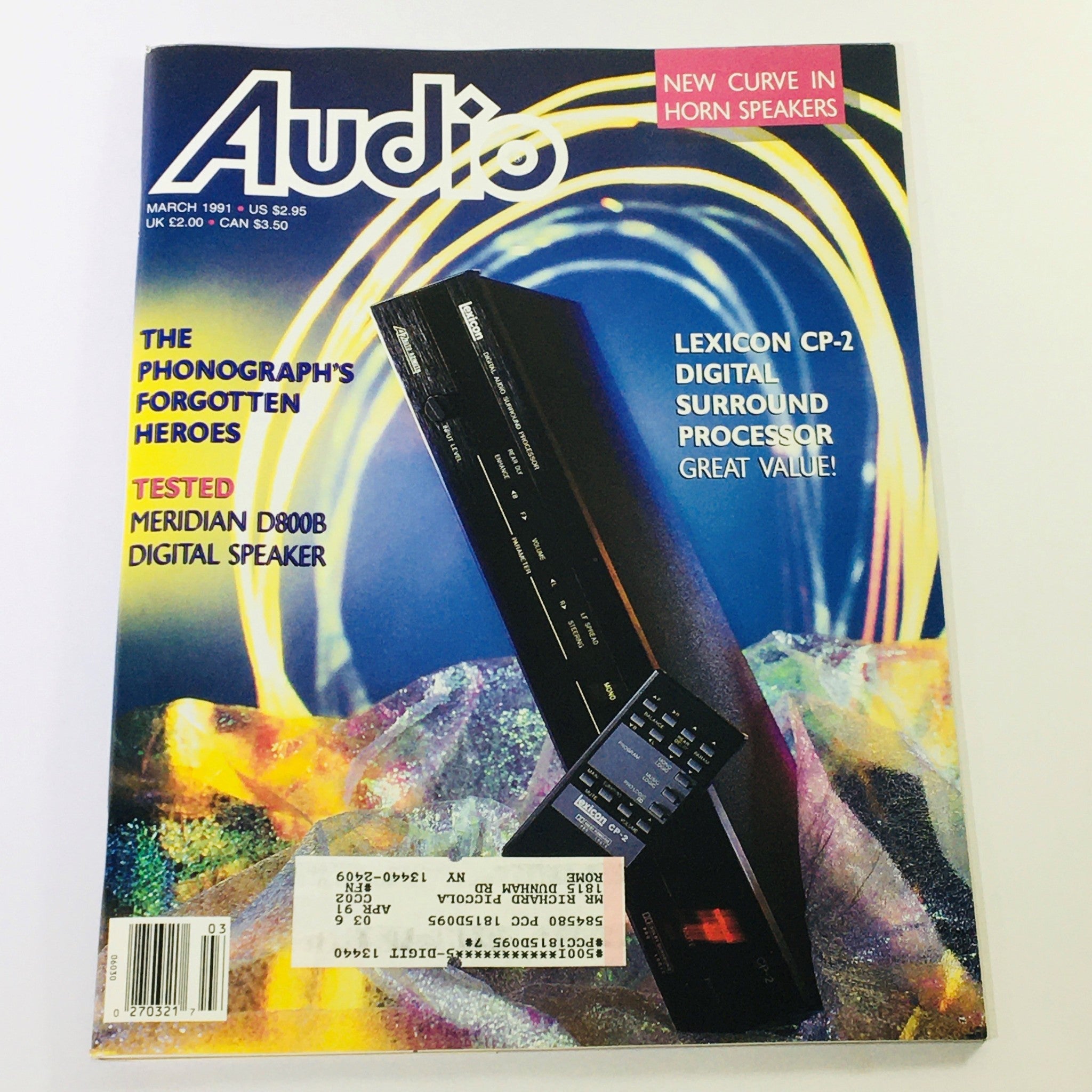 Audio Magazine March 1991 - Meridian D800B Digital Speaker & Lexicon CP-2