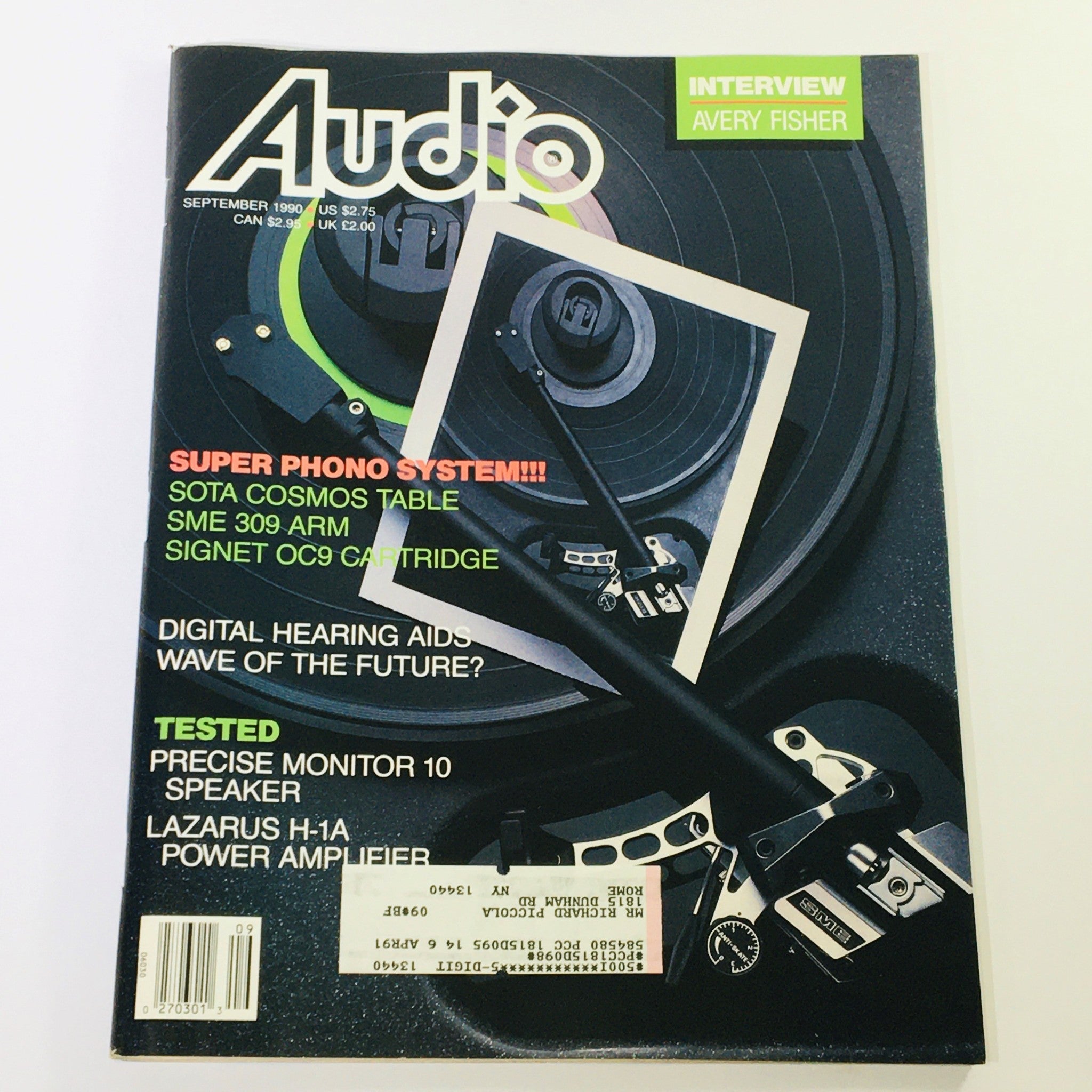 Audio Magazine September 1990 - Sota Cosmos Table SME 309 Arm & OC9 Cartridge