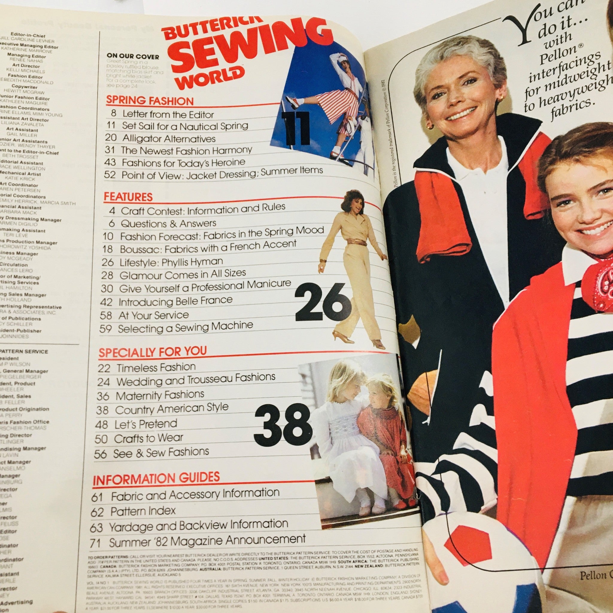 Butterick Sewing World Magazine Spring 1982 The Newest Fashion Harmony No Label