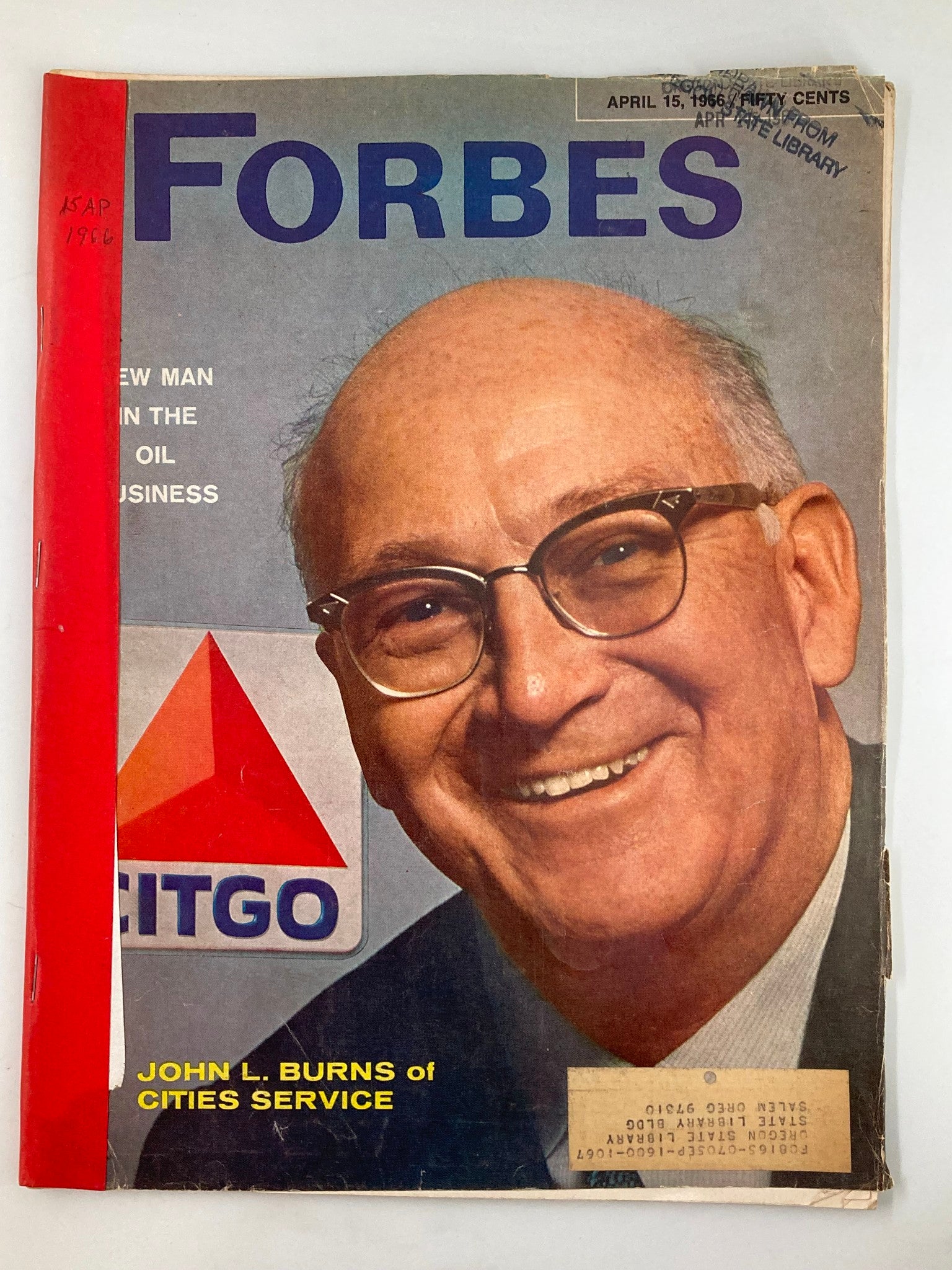 VTG Forbes Magazine April 15 1966 John L. Burns of Cities Service