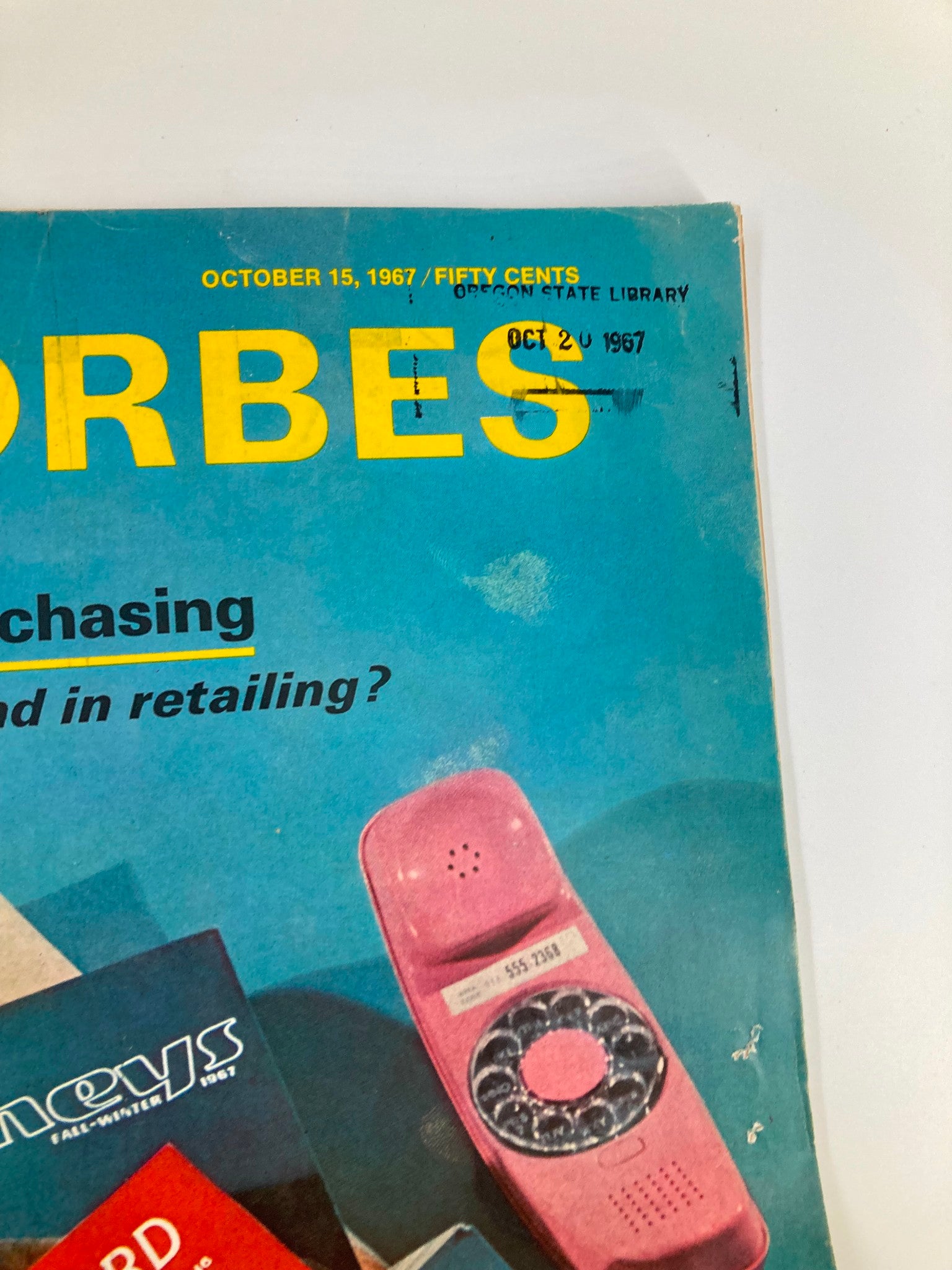 VTG Forbes Magazine October 15 1967 Tele-Purchasing Major Trend in Retailing