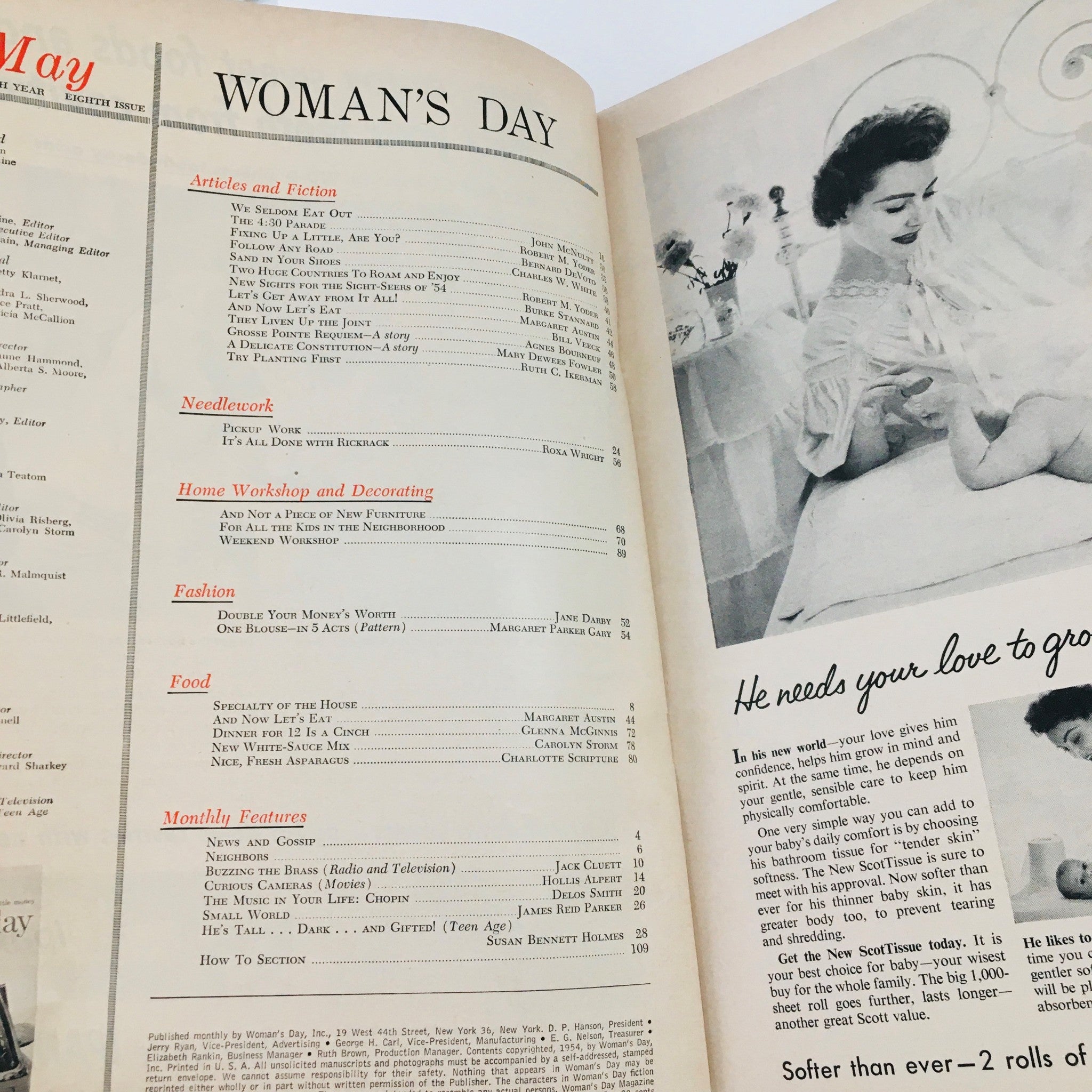 Woman's Day Magazine May 1954 Vacations Lots of Fun for Little Money No Label