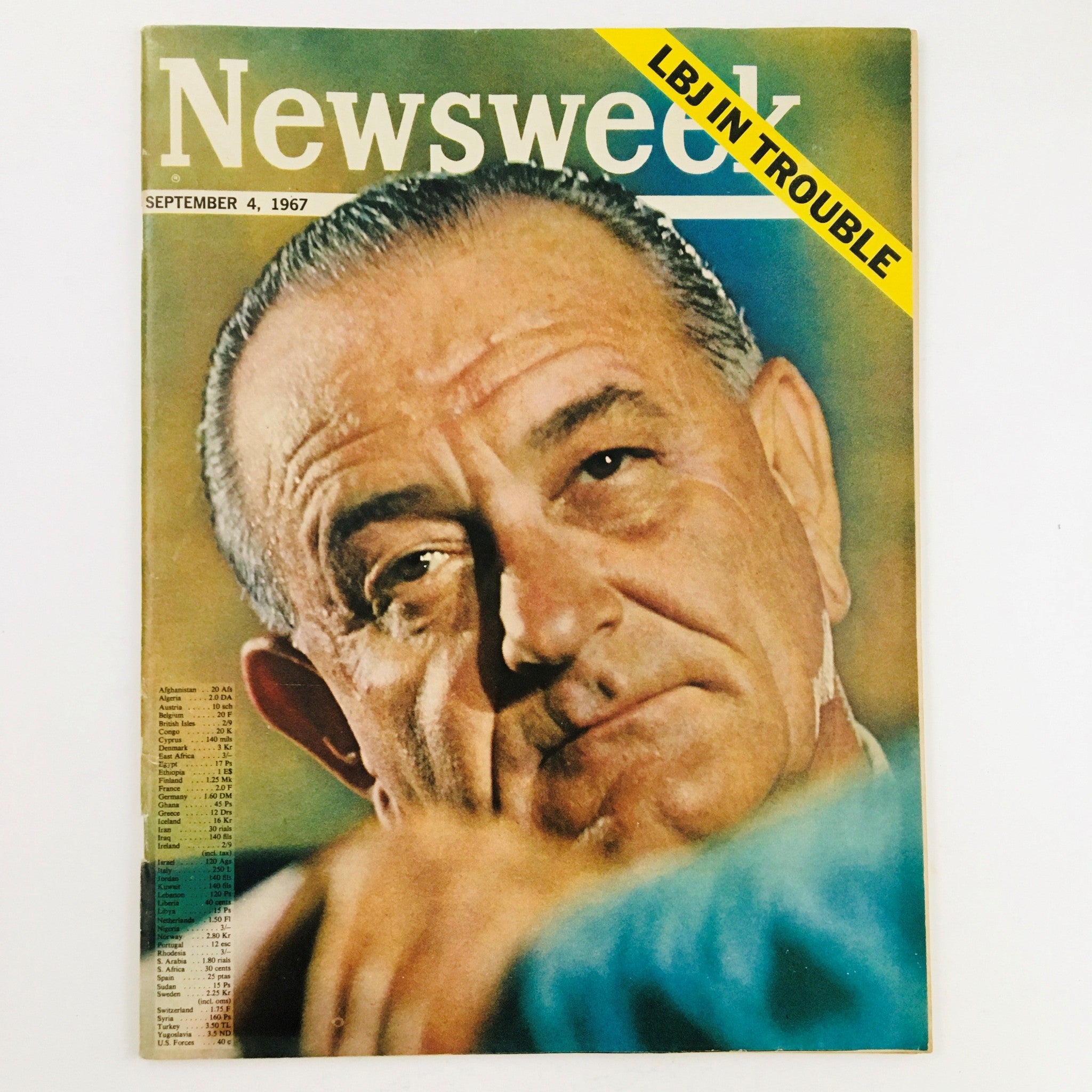 Newsweek Magazine September 4 1967 Lyndon B. Johnson in Trouble No Label