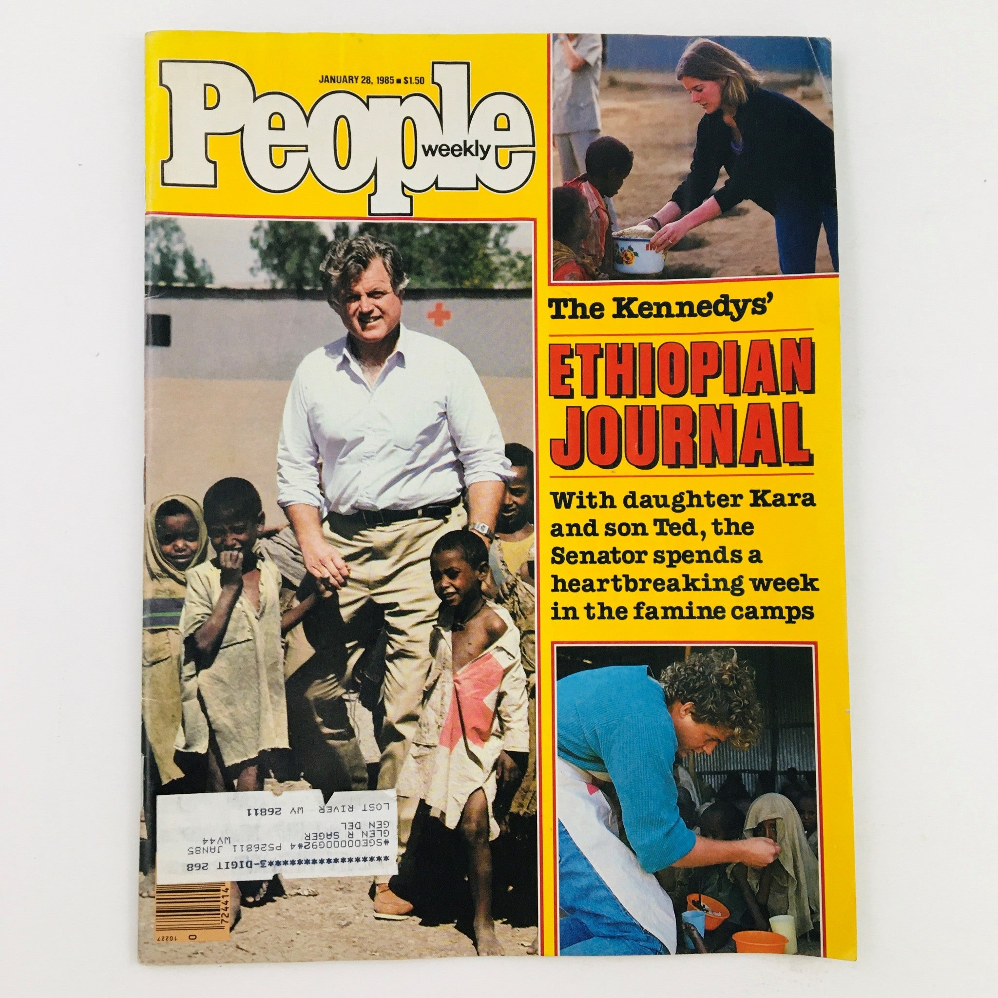 People Weekly Magazine January 28 1985 Ted Kennedy with Daughter Kara & Son Ted