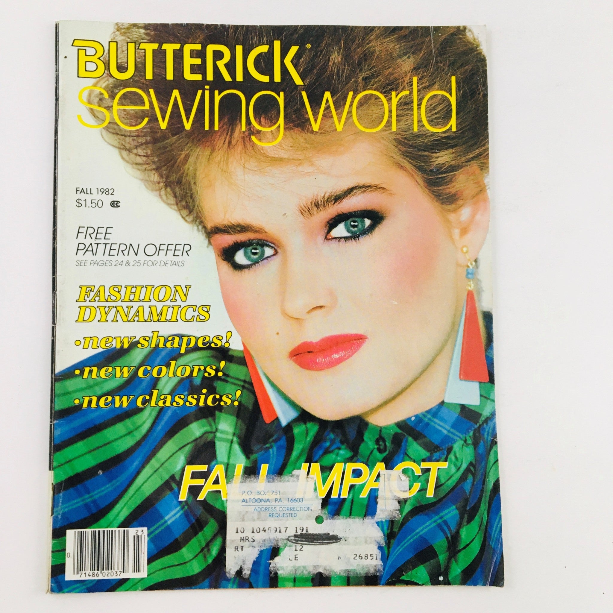 Butterick Sewing World Magazine Fall 1982 Fashion Dynamics and The Fall Impact