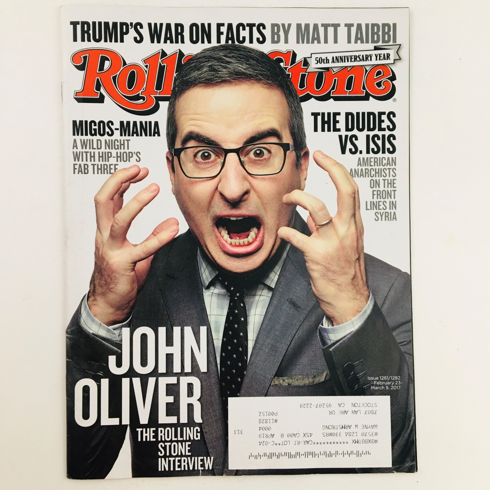 Rolling Stone Magazine February 23 2017 John Oliver & The Dudes vs The ISIS