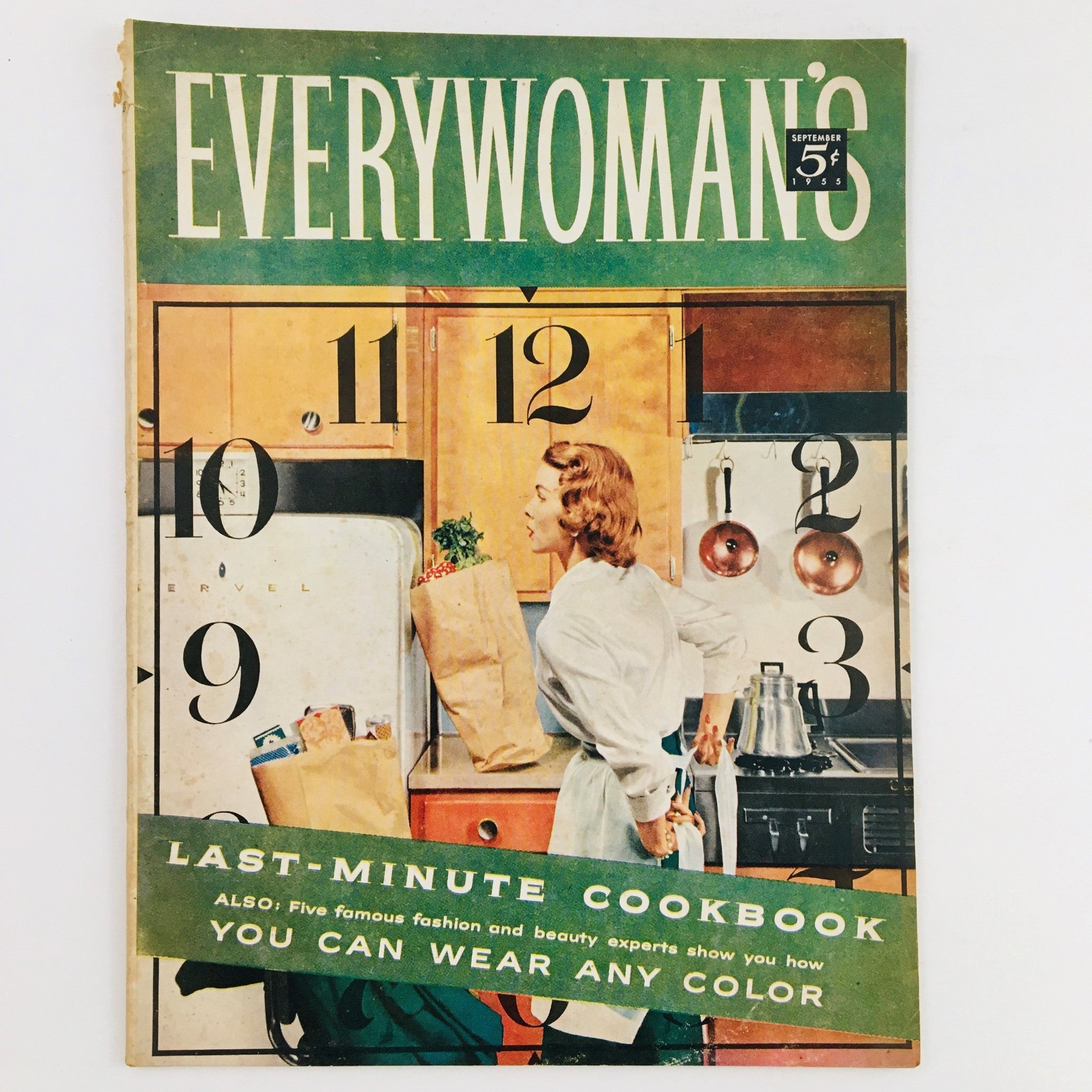 VTG Everywoman's Magazine September 1955 Last-Minute Cookbook No Label